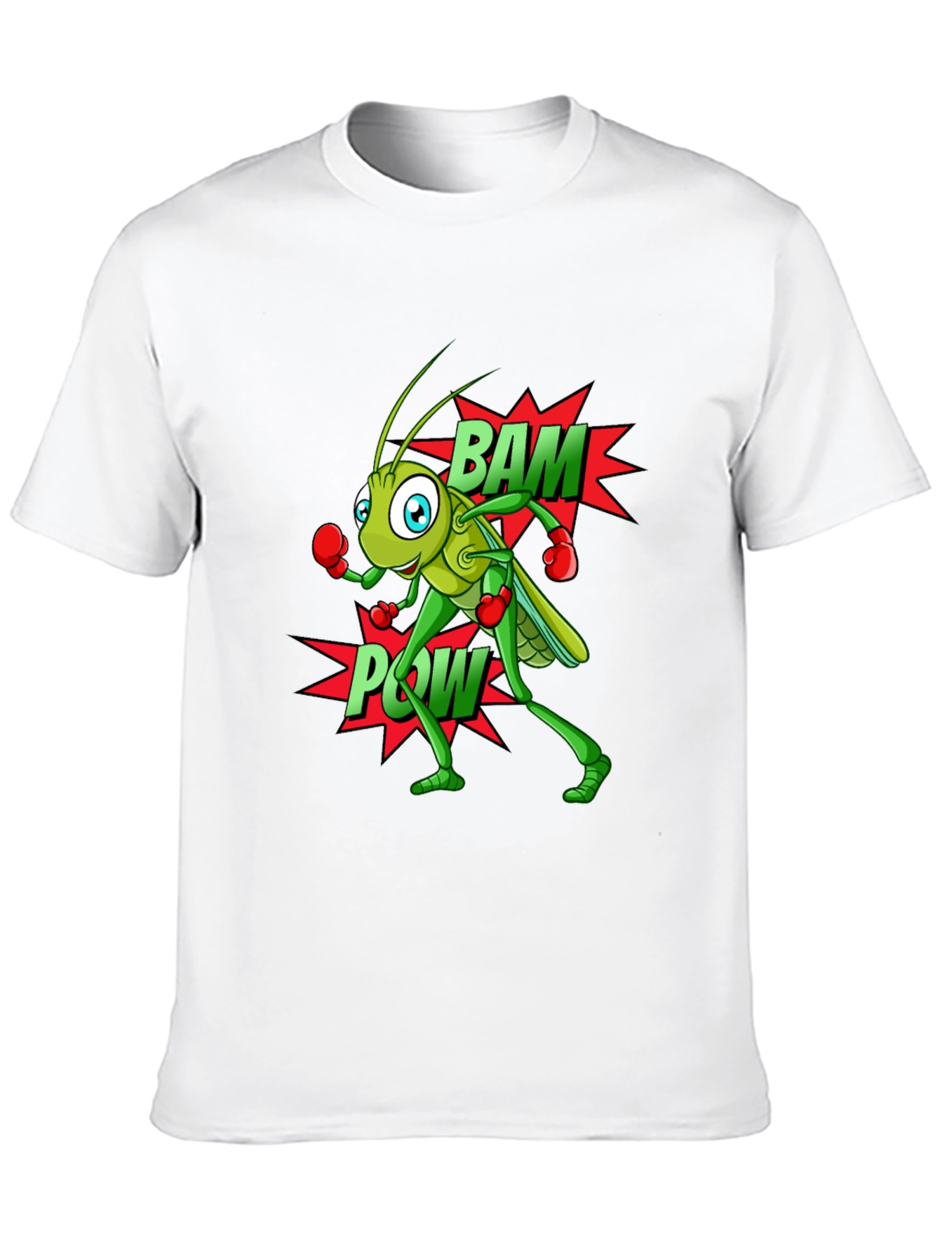 Funny Boxing Grasshopper Black T-Shirt