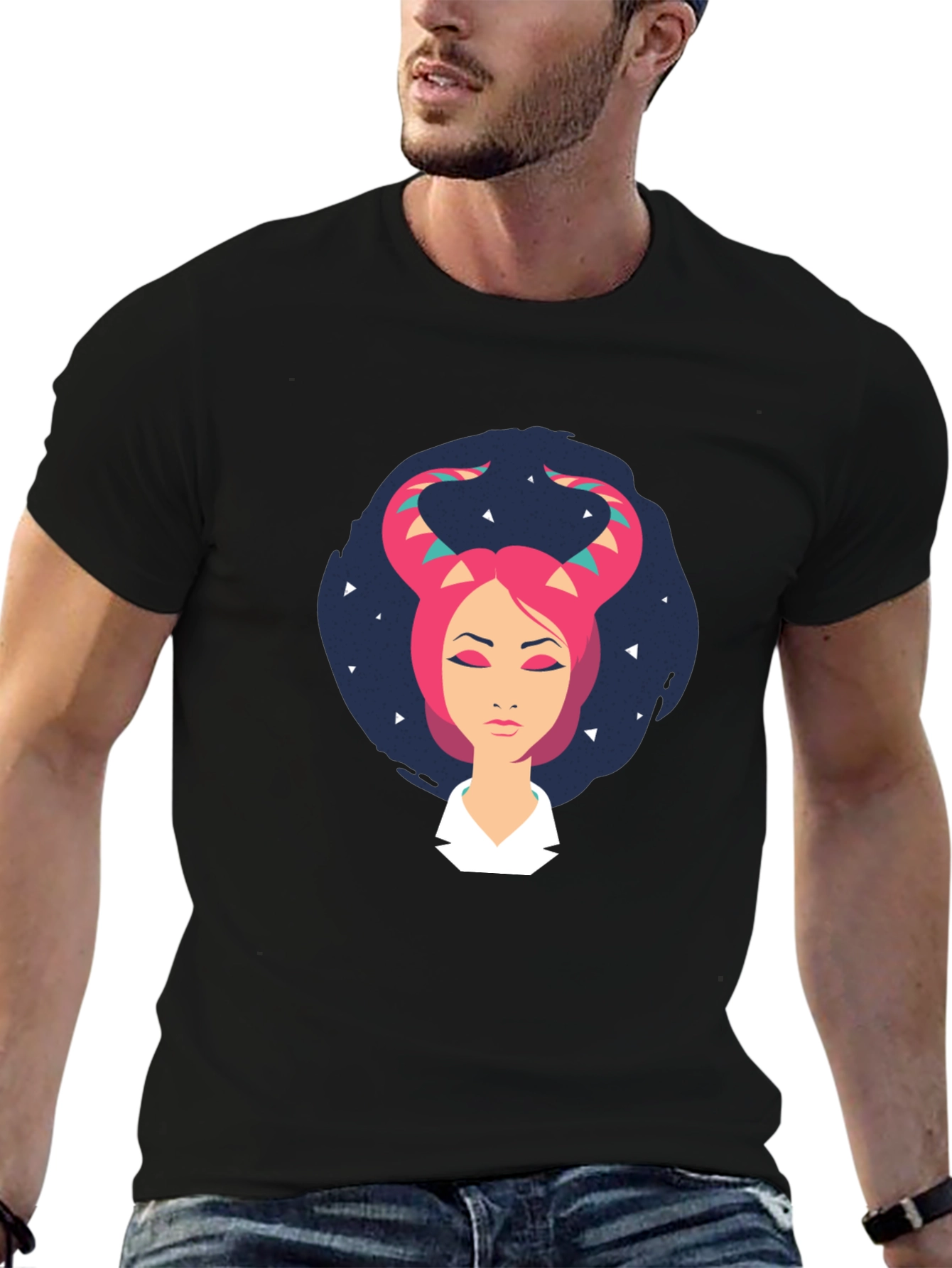 Taurus Zodiac Graphic Tee - Black Cotton T-Shirt