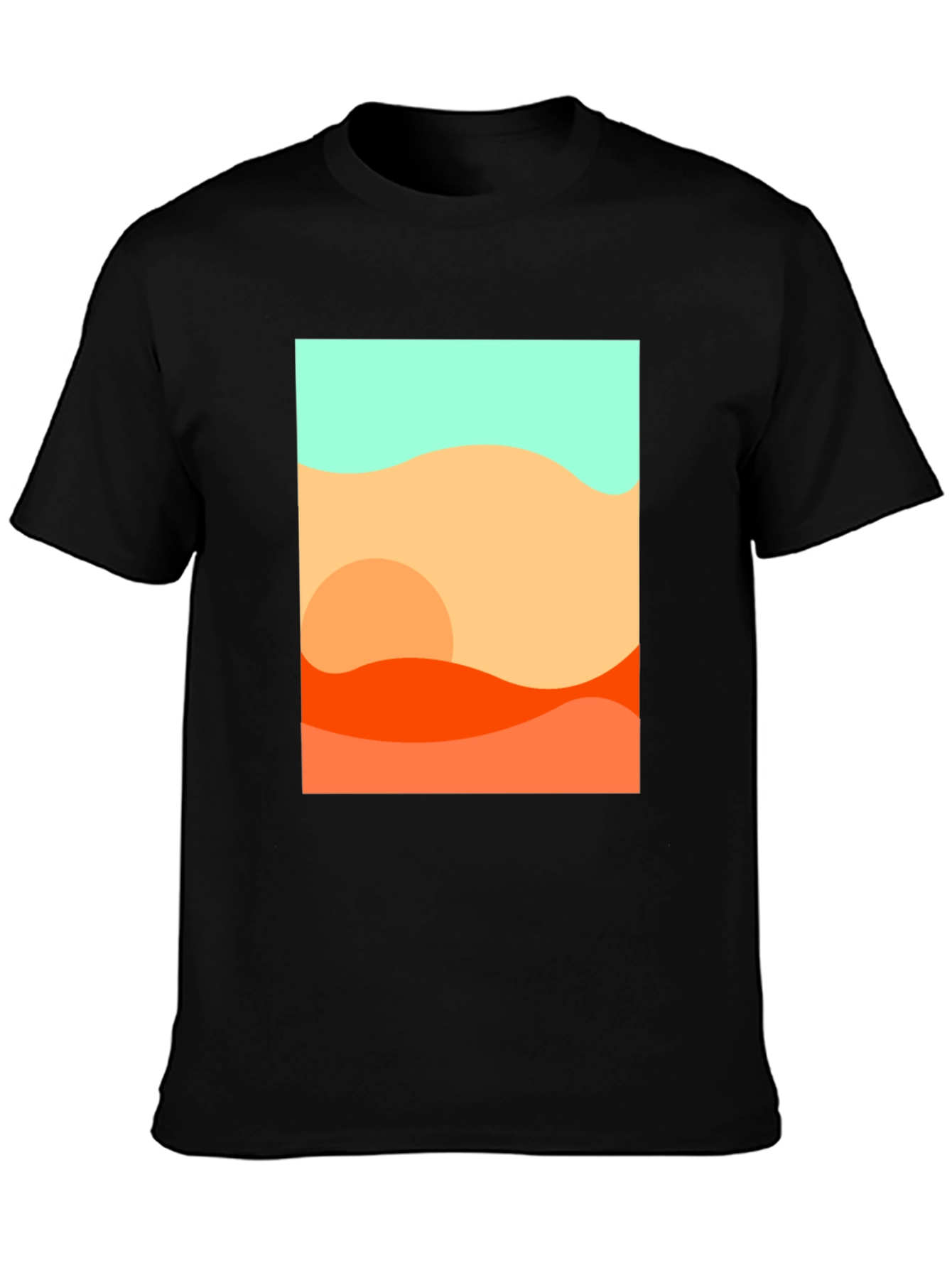 Abstract Desert Graphic Tee - Modern Black T-Shirt