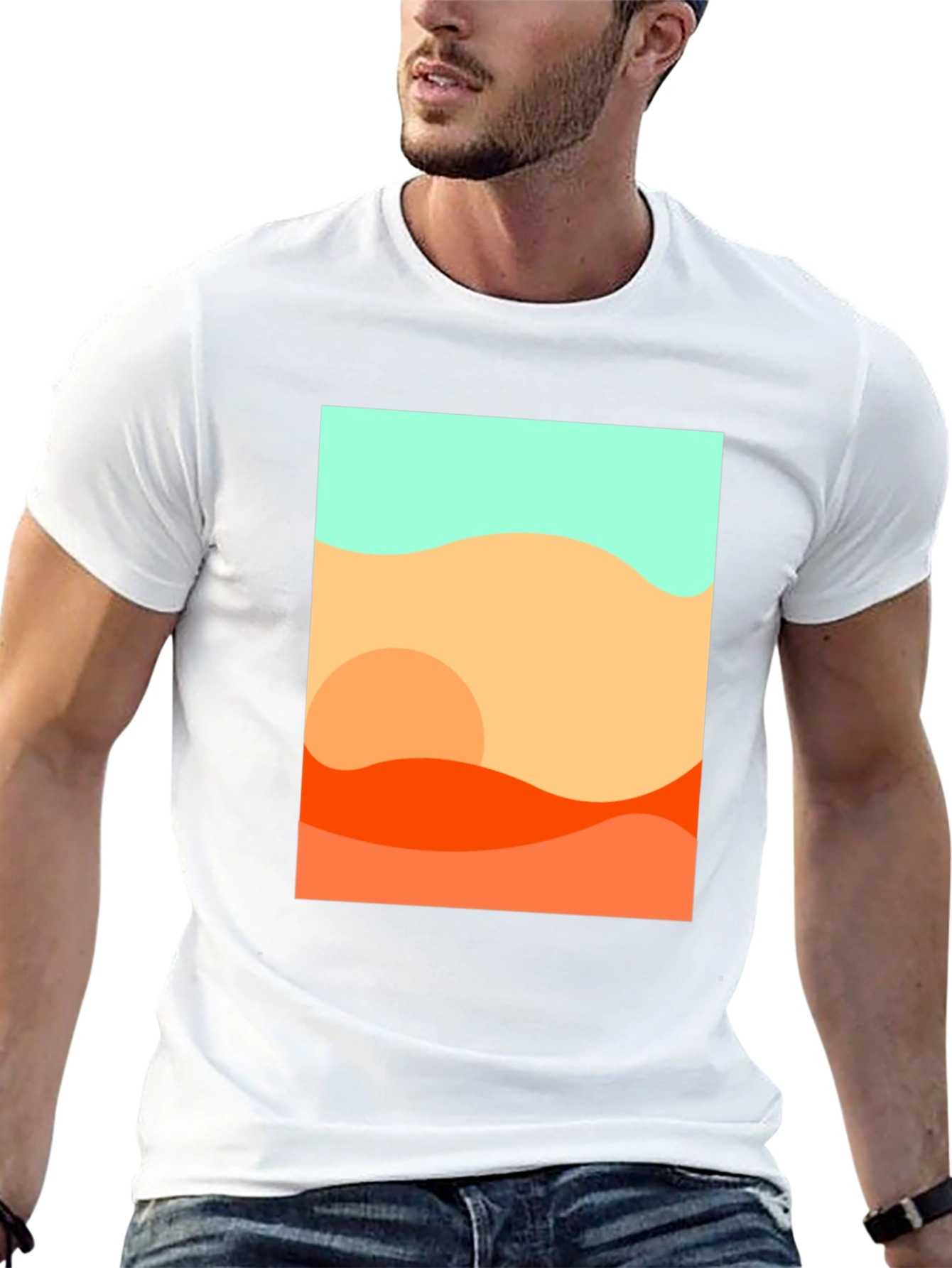 Abstract Desert Graphic Tee - Modern Black T-Shirt