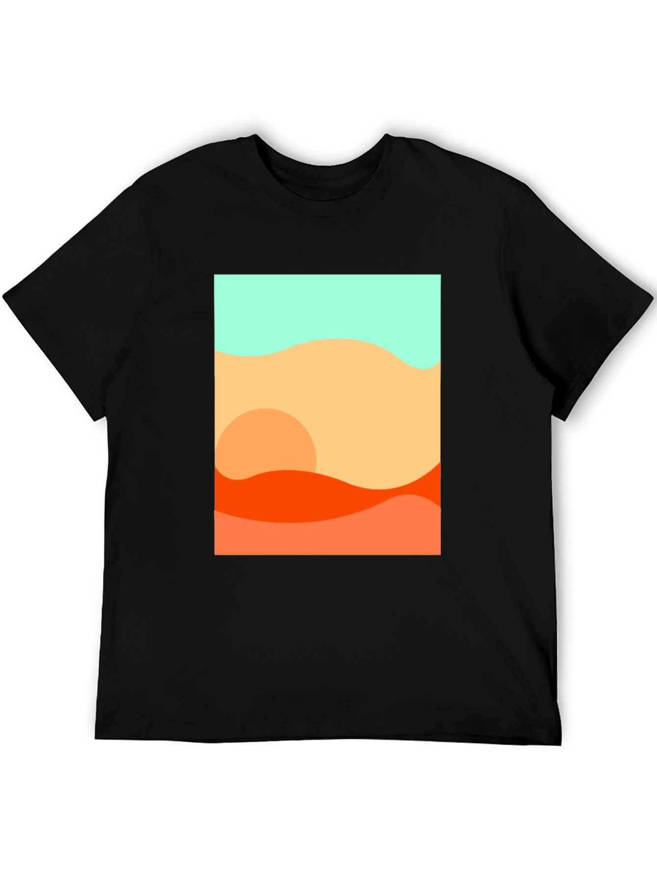 Abstract Desert Graphic Tee - Modern Black T-Shirt