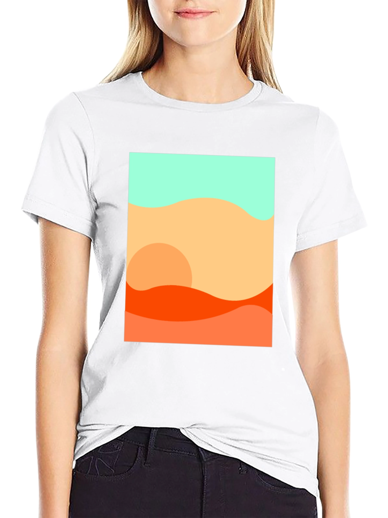 Abstract Desert Graphic Tee - Modern Black T-Shirt