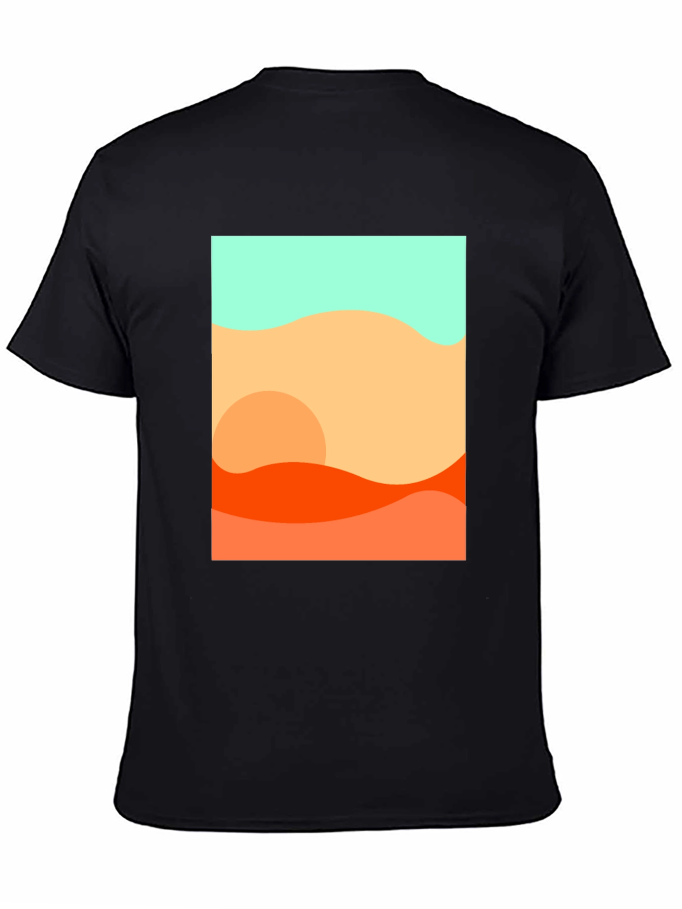 Abstract Desert Graphic Tee - Modern Black T-Shirt