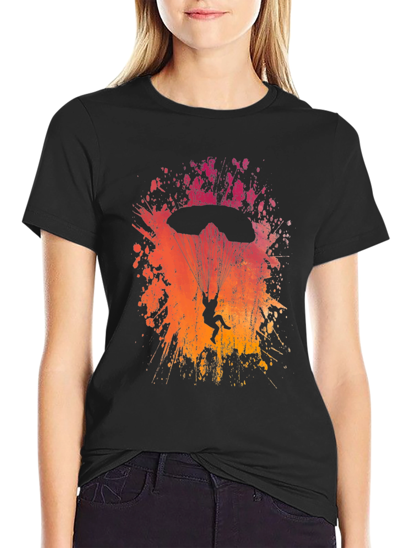 Paragliding Silhouette Graphic Tee