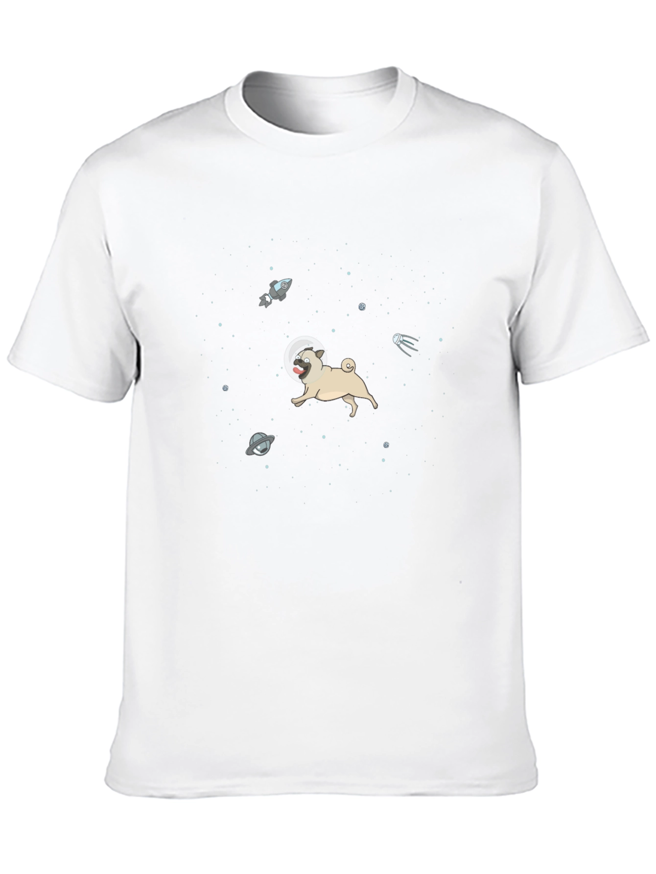 Space Pug Black T-Shirt