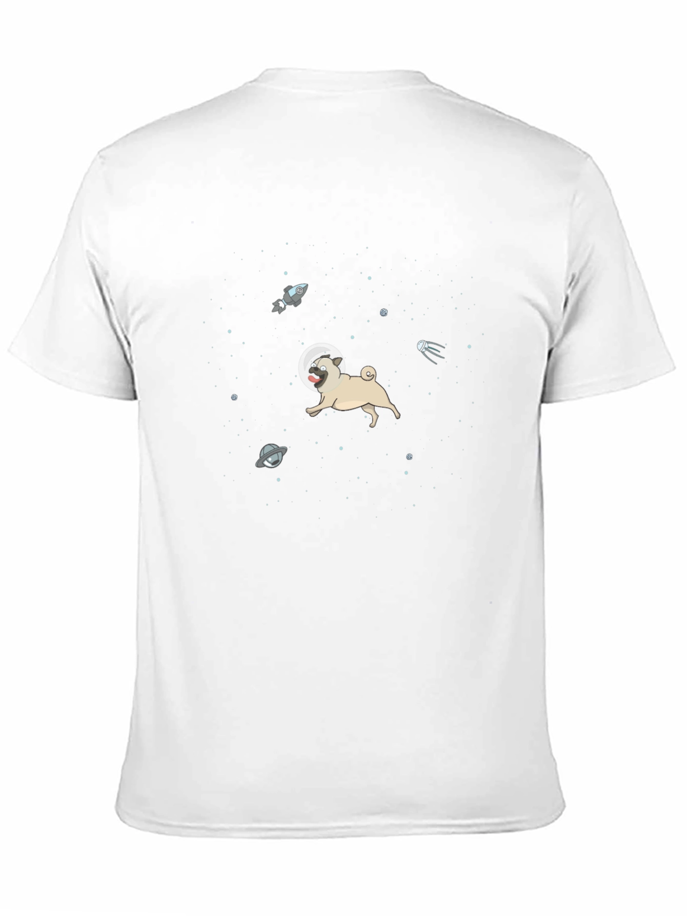 Space Pug Black T-Shirt