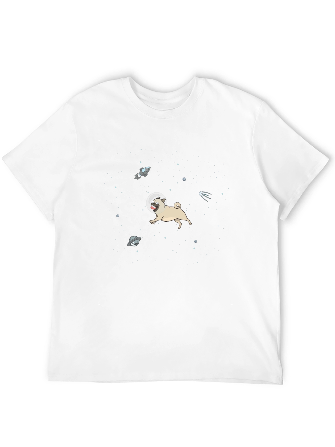 Space Pug Black T-Shirt