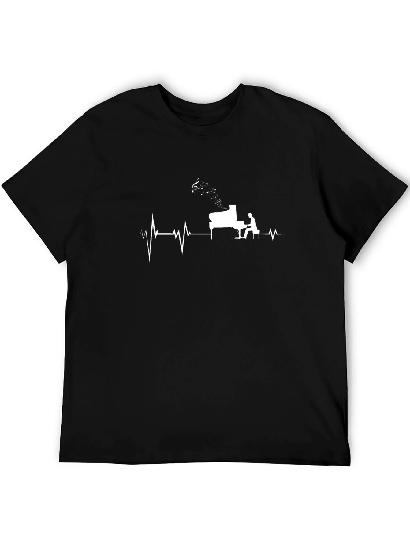 Piano Heartbeat T-Shirt - Music Lover Tee