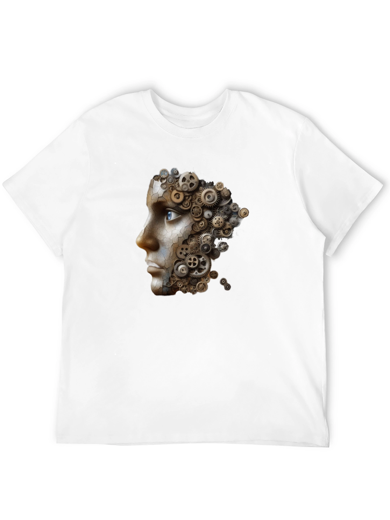 Steampunk Gear Face Graphic Black T-Shirt