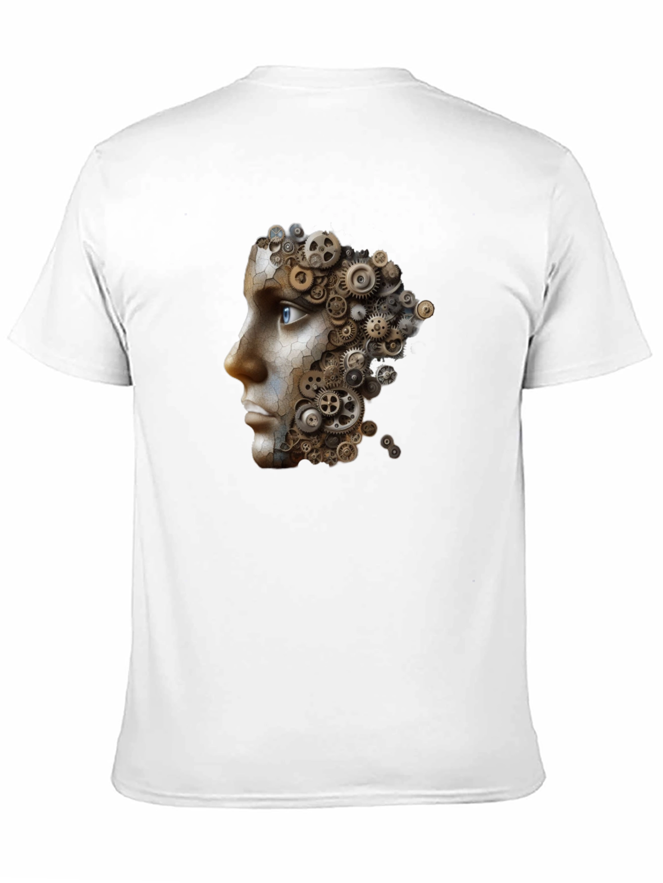 Steampunk Gear Face Graphic Black T-Shirt