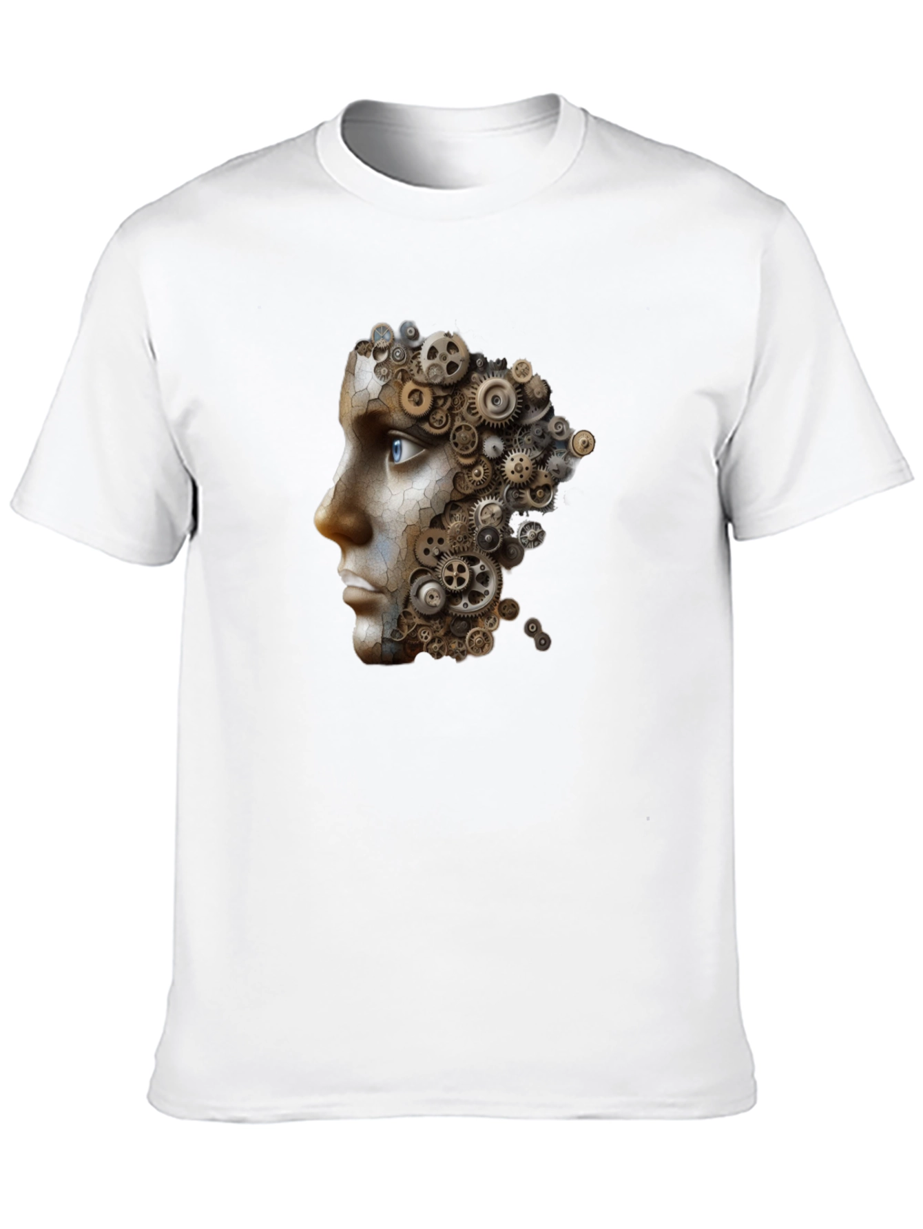 Steampunk Gear Face Graphic Black T-Shirt