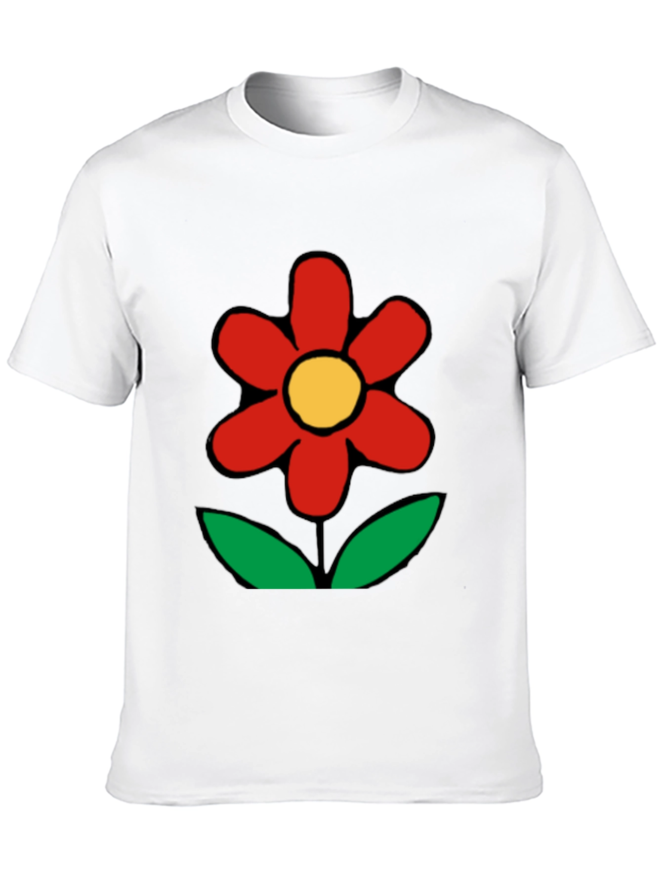 Bold Flower Graphic Tee - Black Cotton Casual Wear