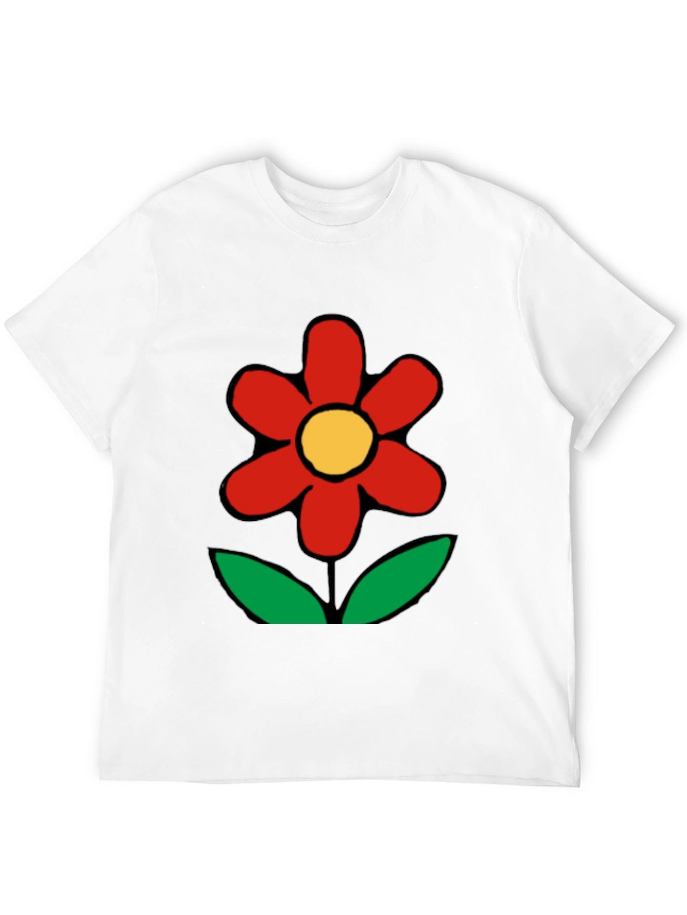Bold Flower Graphic Tee - Black Cotton Casual Wear