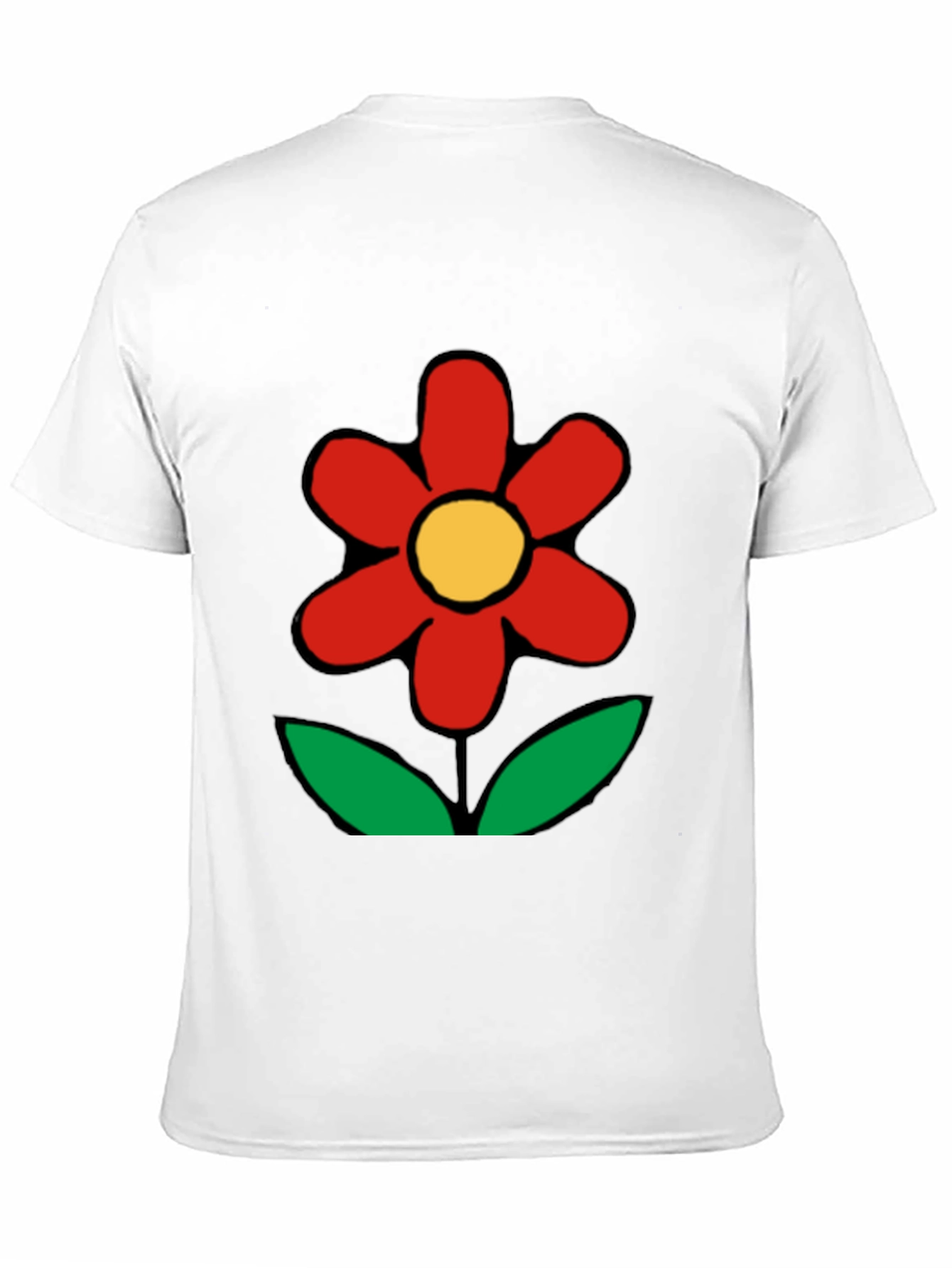 Bold Flower Graphic Tee - Black Cotton Casual Wear