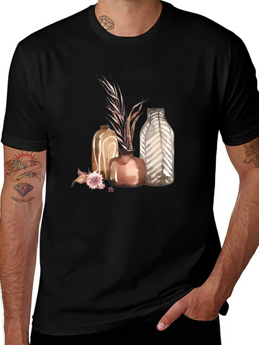Boho Vase T-Shirt - Earthy Watercolor Design