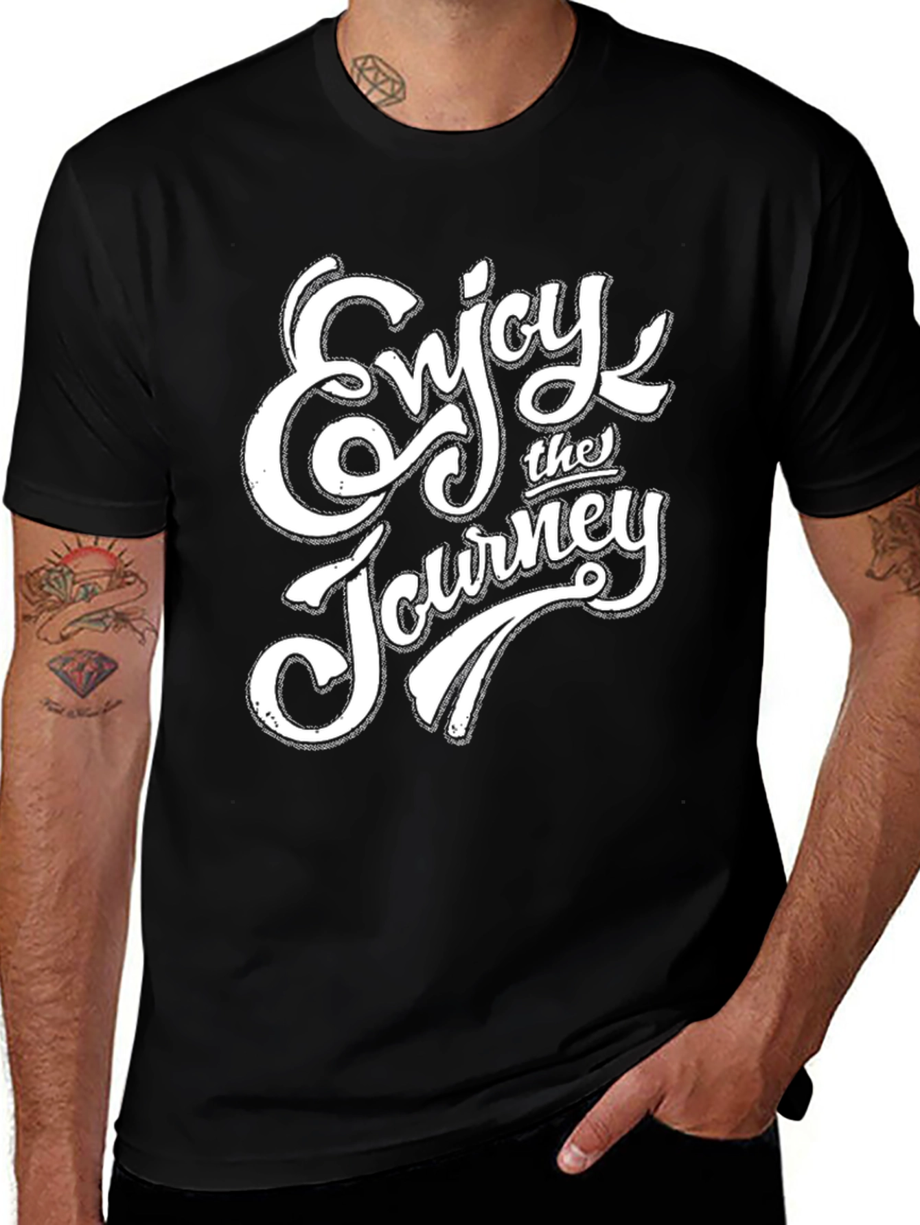 Enjoy the Journey Graphic Tee - Black Cotton Blend