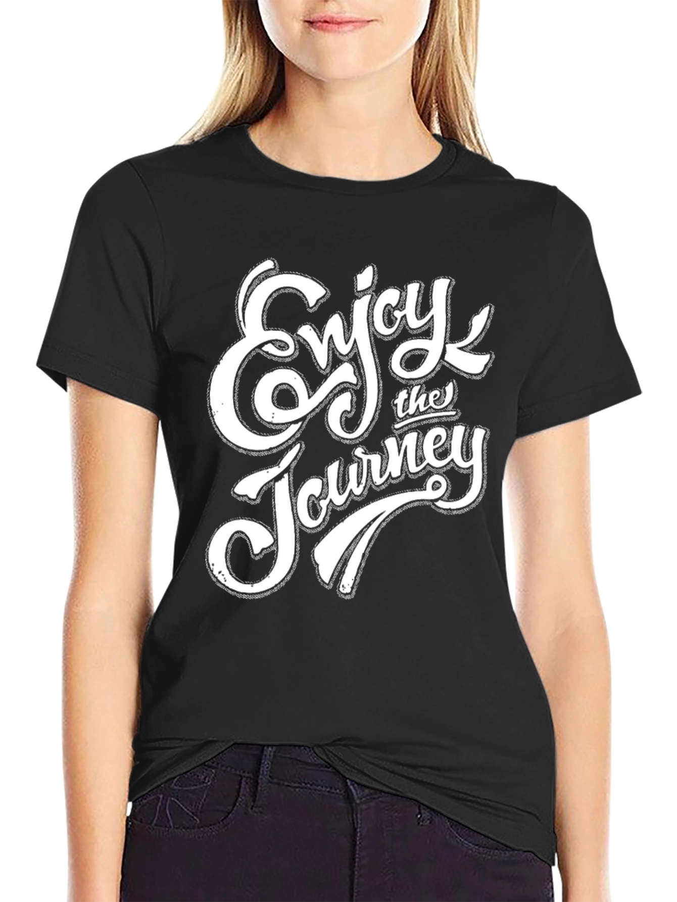 Enjoy the Journey Graphic Tee - Black Cotton Blend