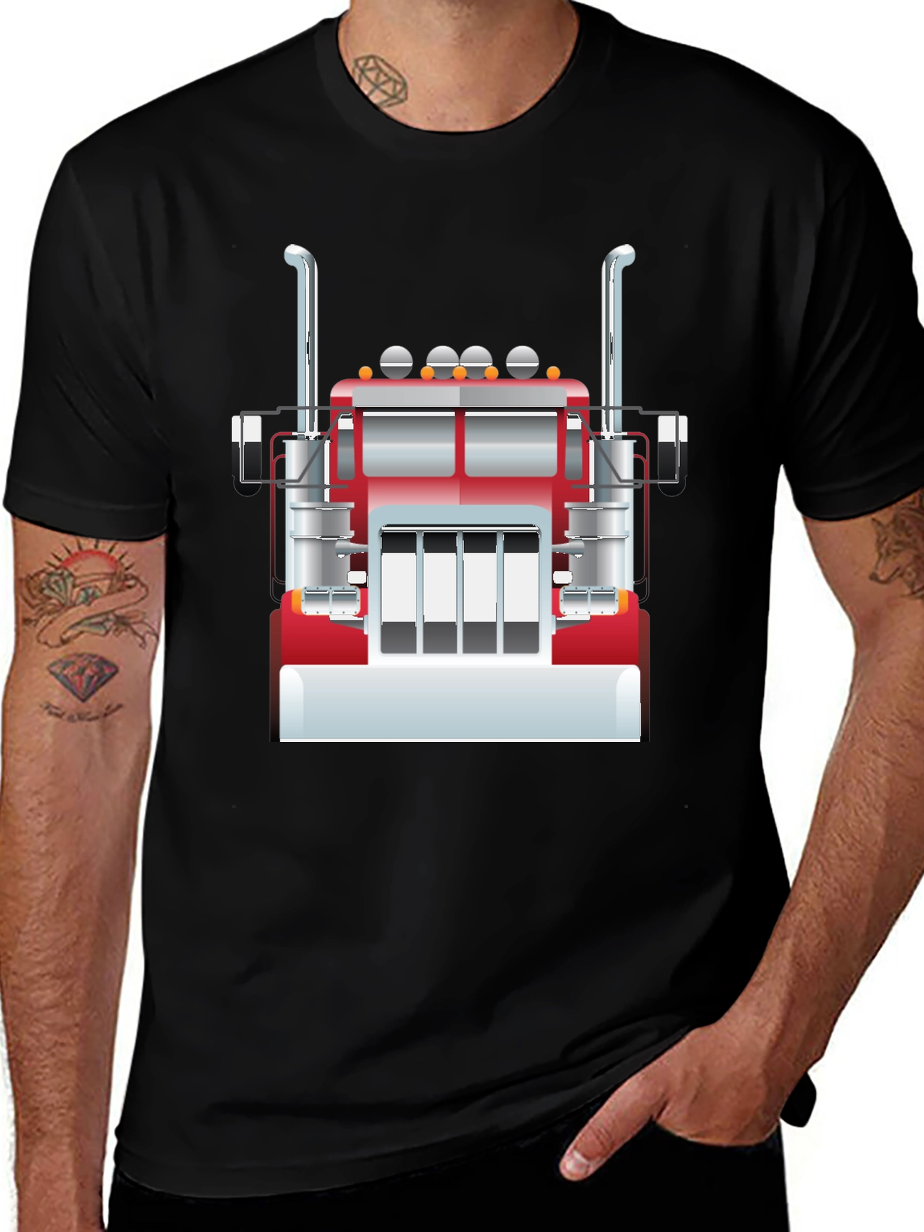 Truck Graphic Tee - Black Cotton Blend