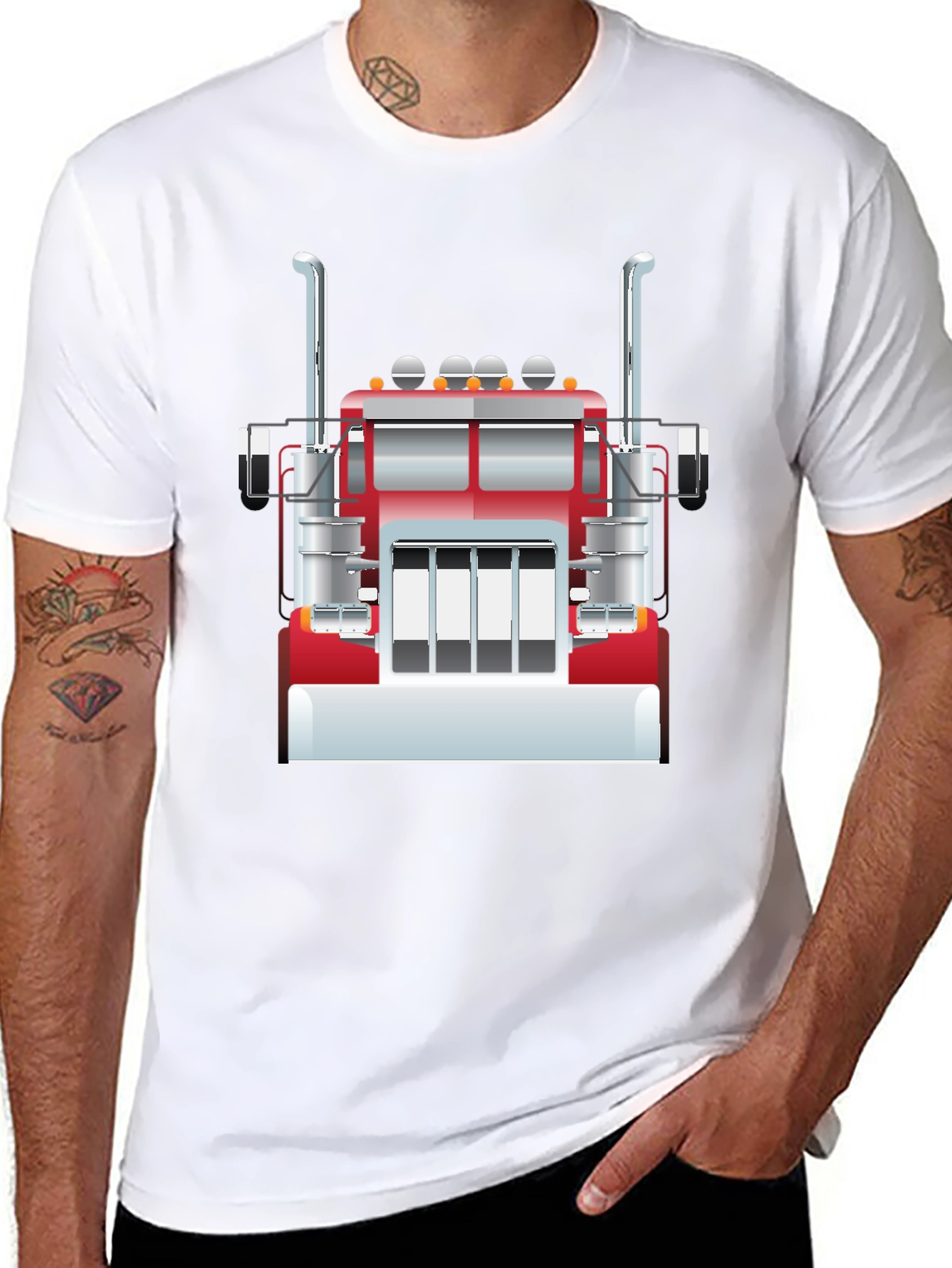 Truck Graphic Tee - Black Cotton Blend