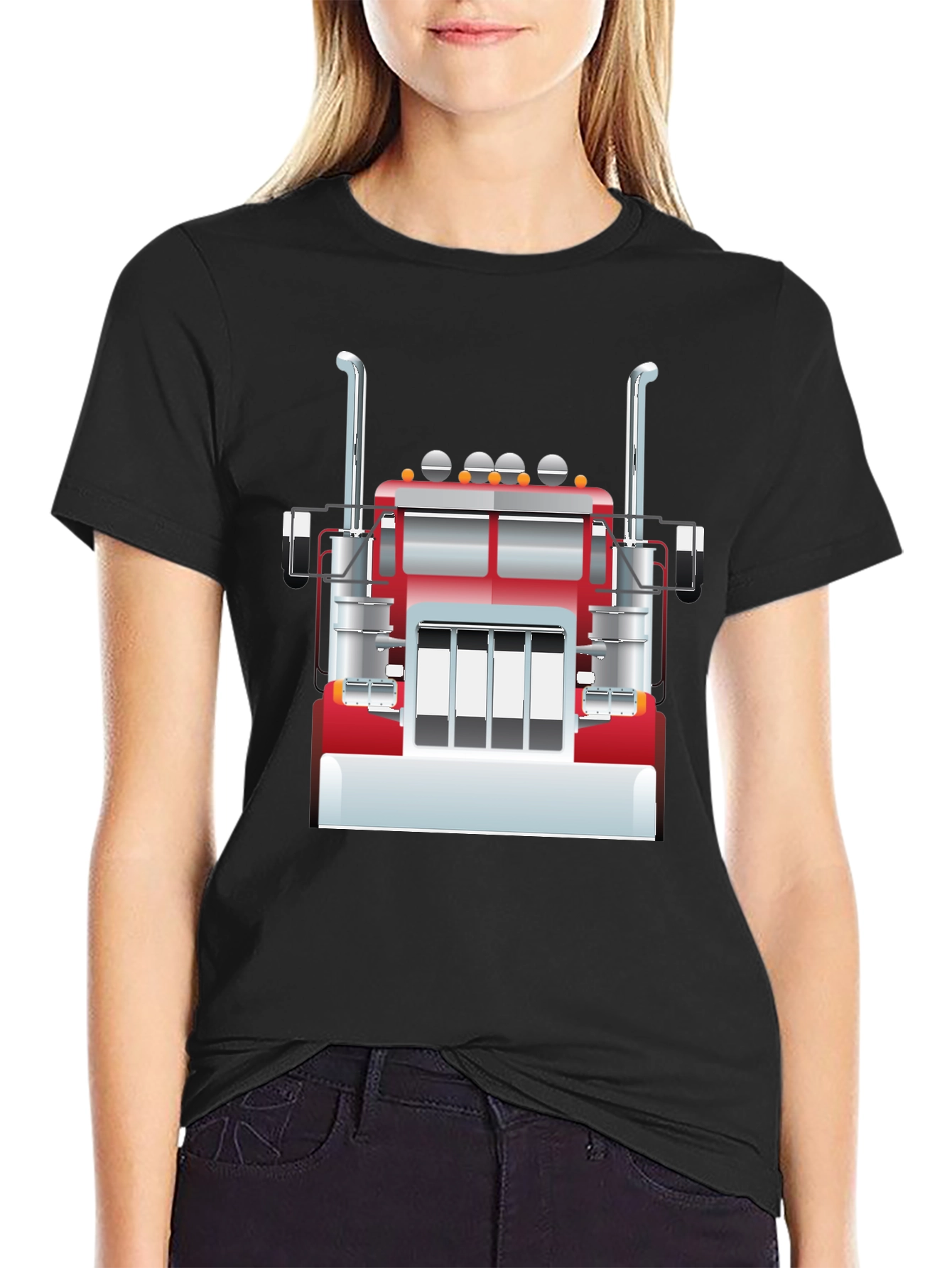 Truck Graphic Tee - Black Cotton Blend
