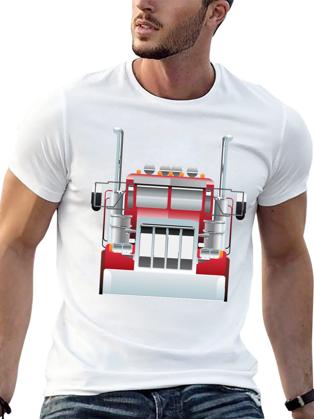 Truck Graphic Tee - Black Cotton Blend