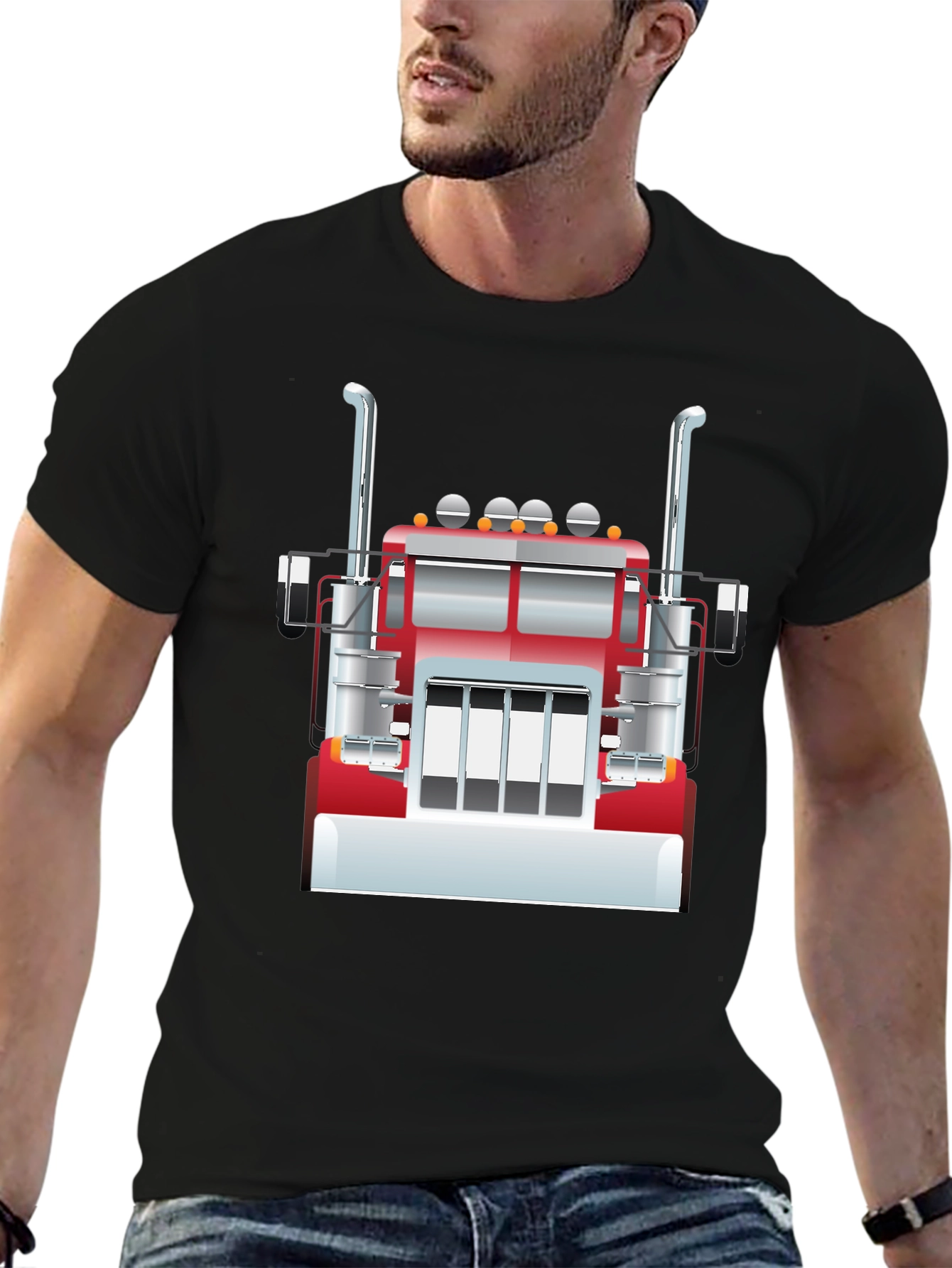 Truck Graphic Tee - Black Cotton Blend