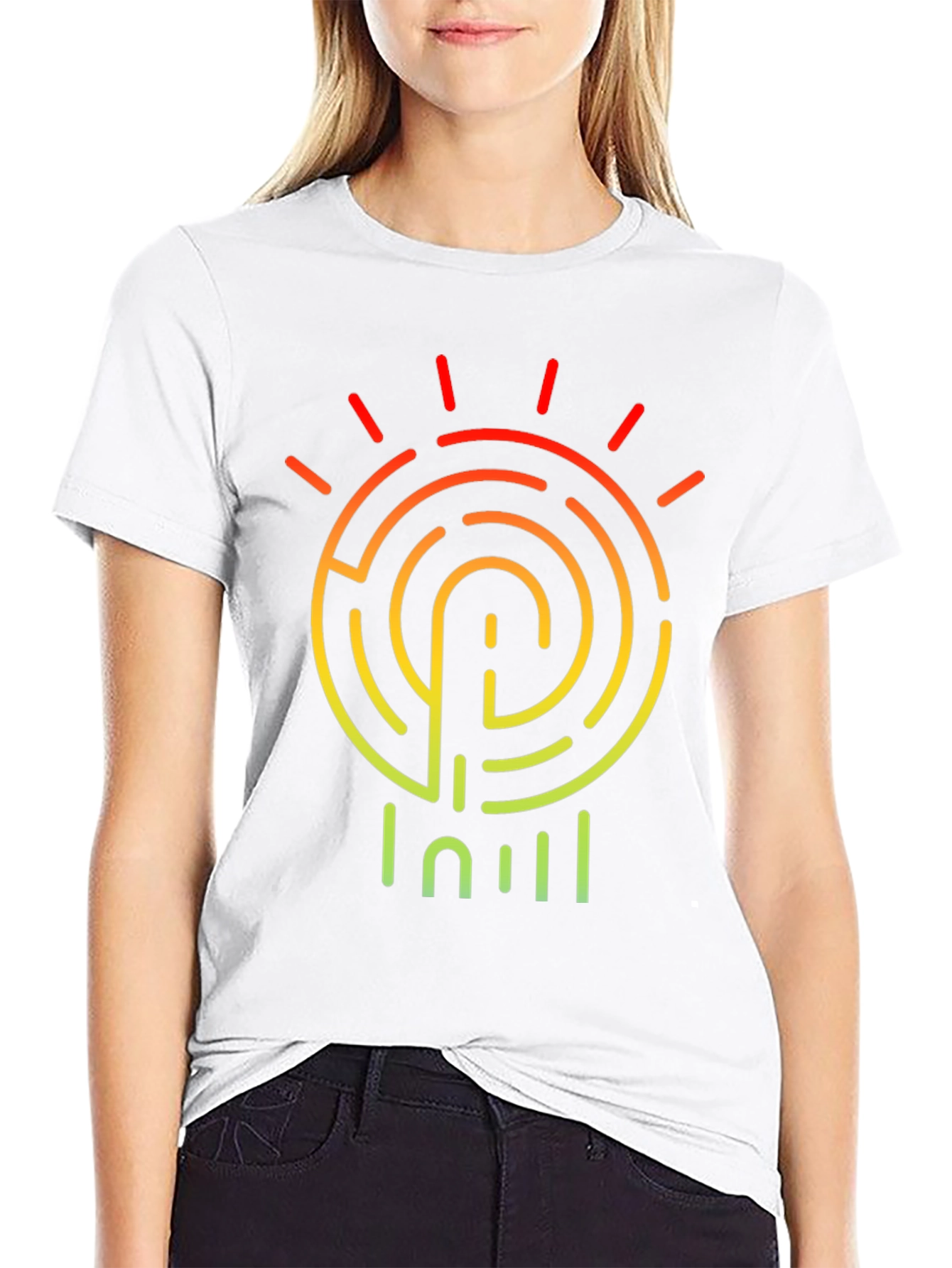 Maze Sun T-Shirt - Gradient Graphic Tee