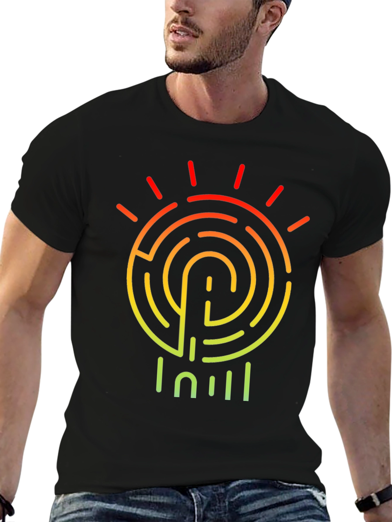 Maze Sun T-Shirt - Gradient Graphic Tee