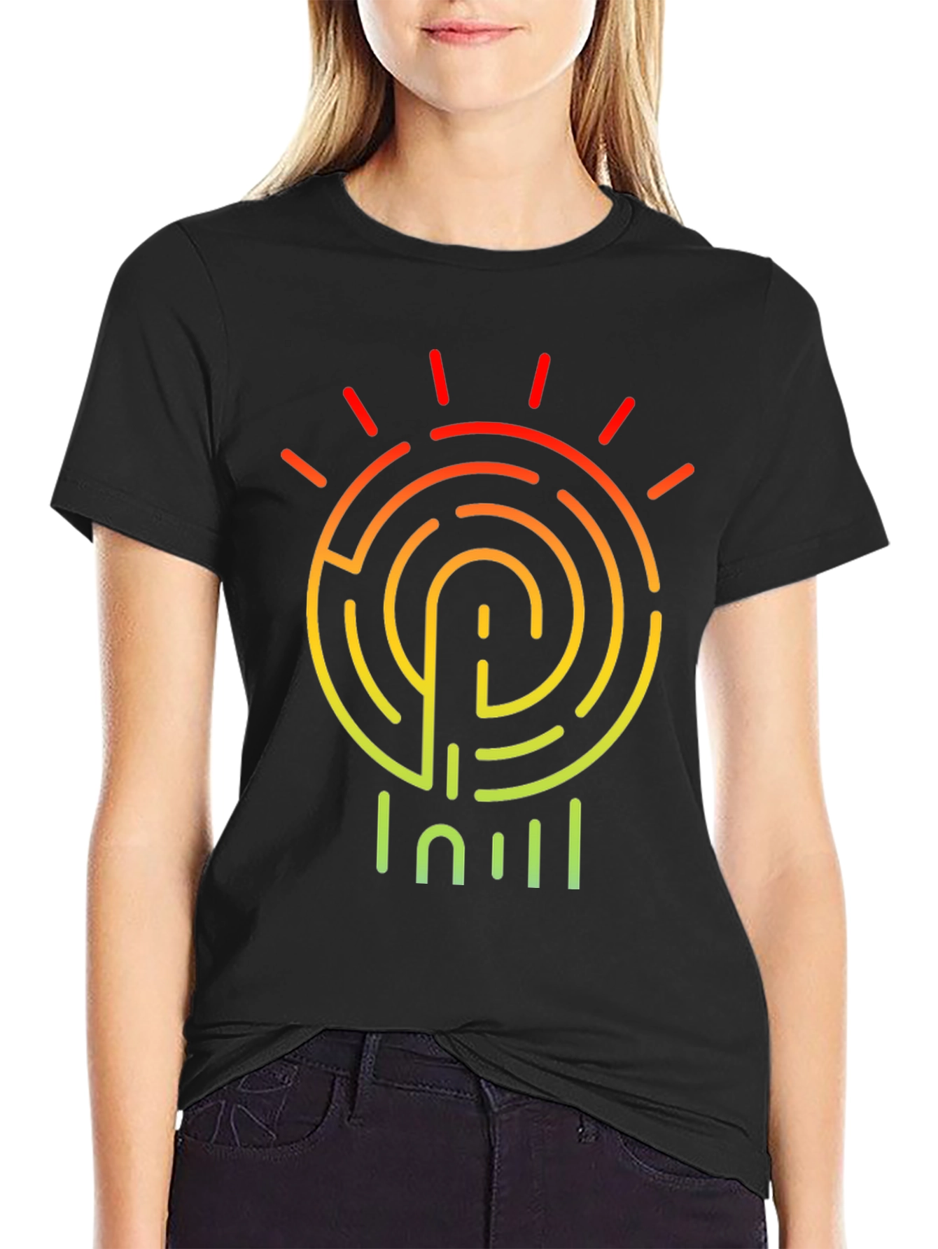 Maze Sun T-Shirt - Gradient Graphic Tee