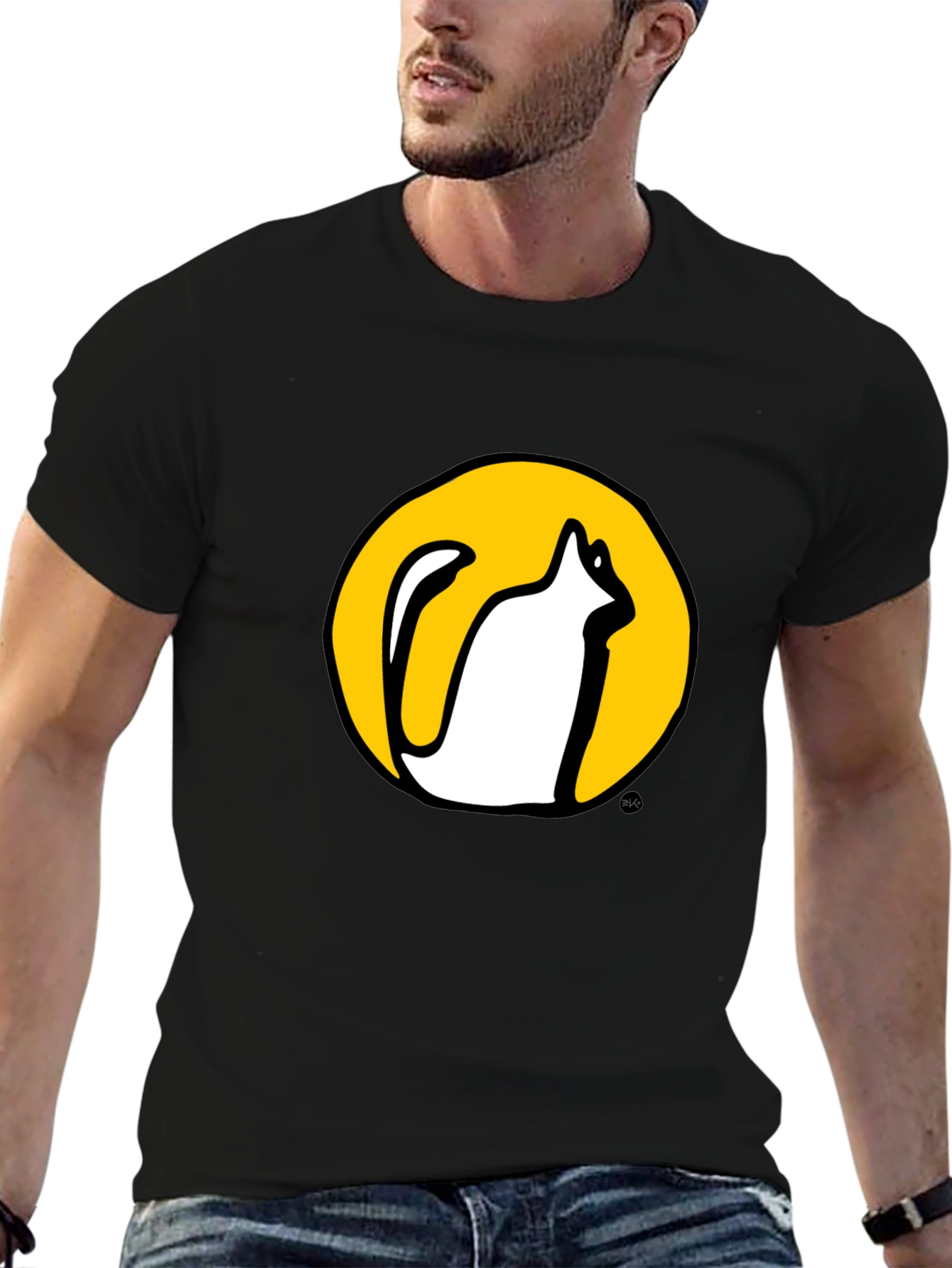 Cool Cat Graphic Tee - Black