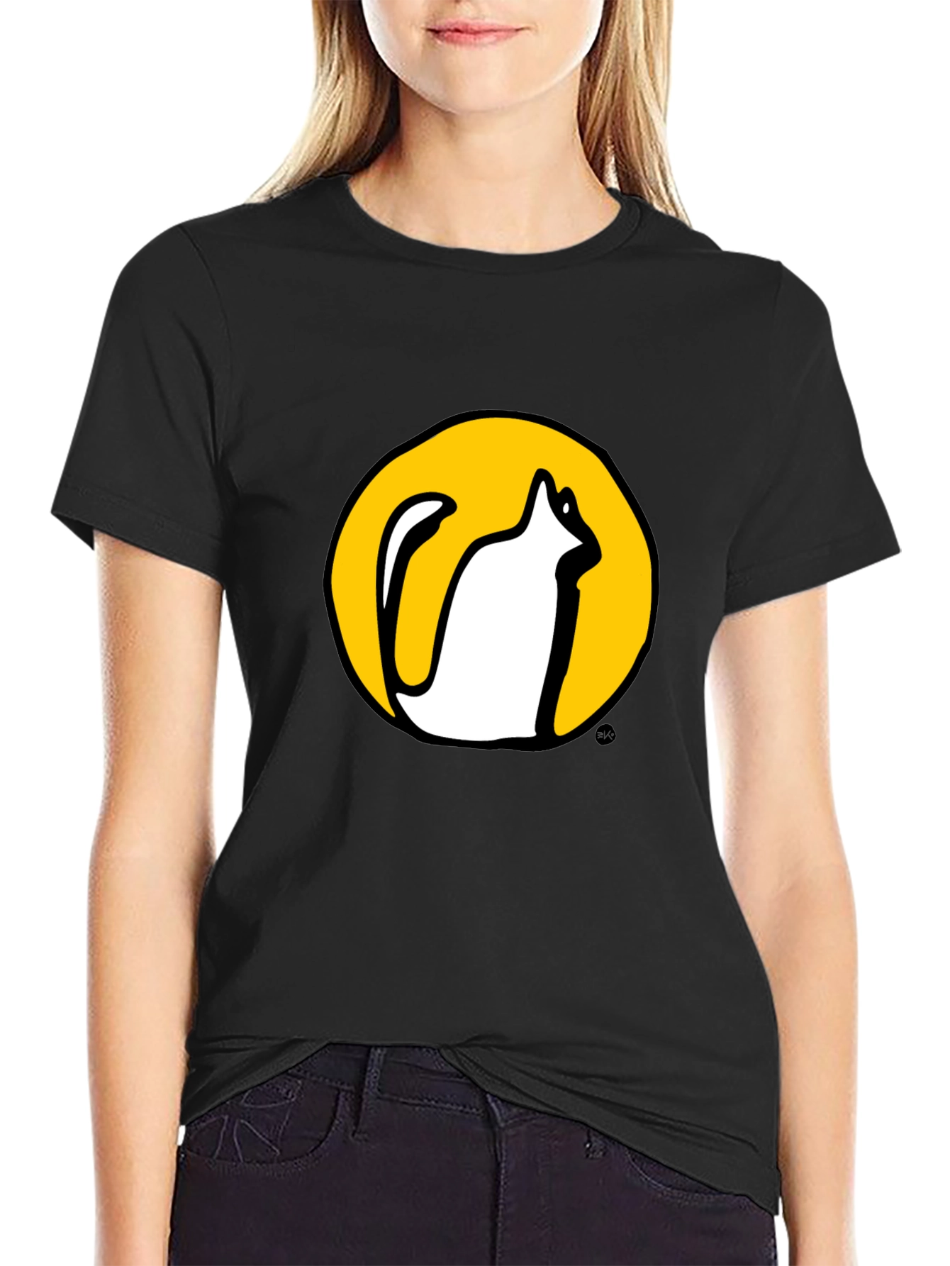 Cool Cat Graphic Tee - Black