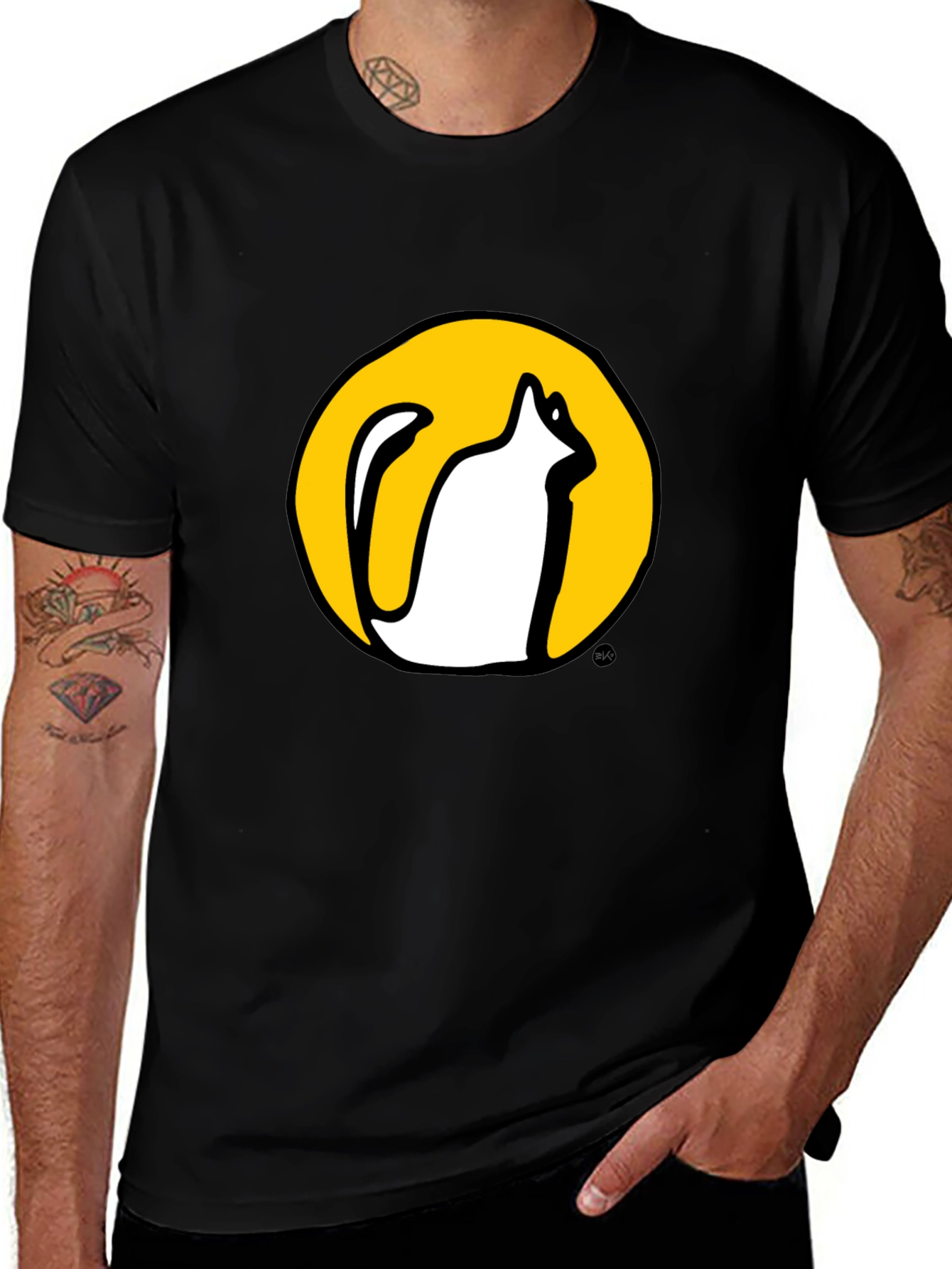 Cool Cat Graphic Tee - Black