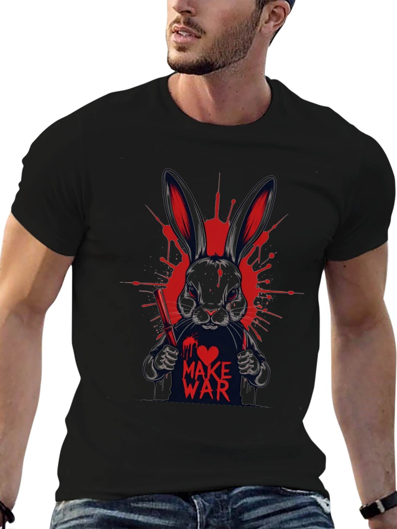 Make War Rabbit Tee - Mens Graphic Print