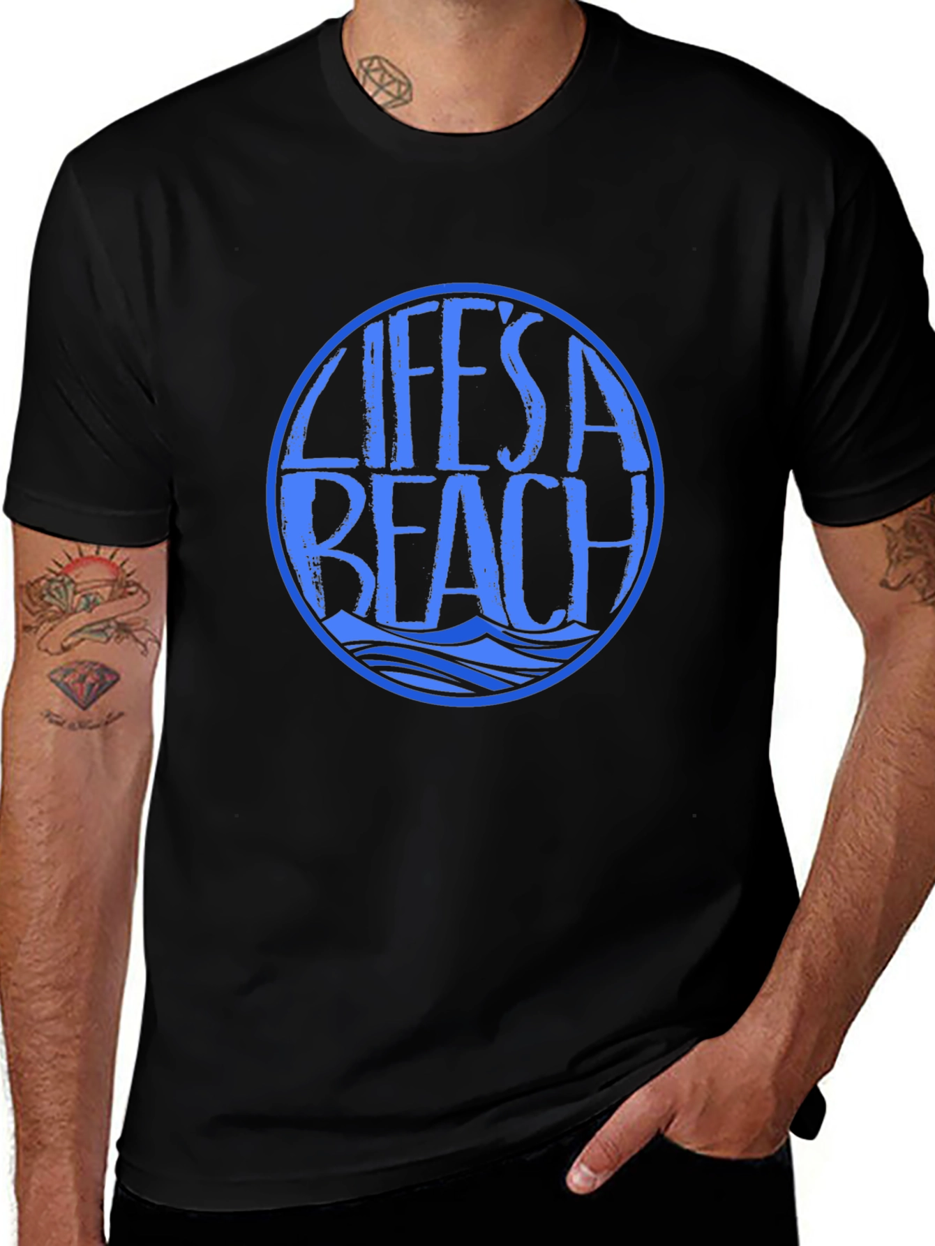 Lifes A Beach Graphic Tee - Black