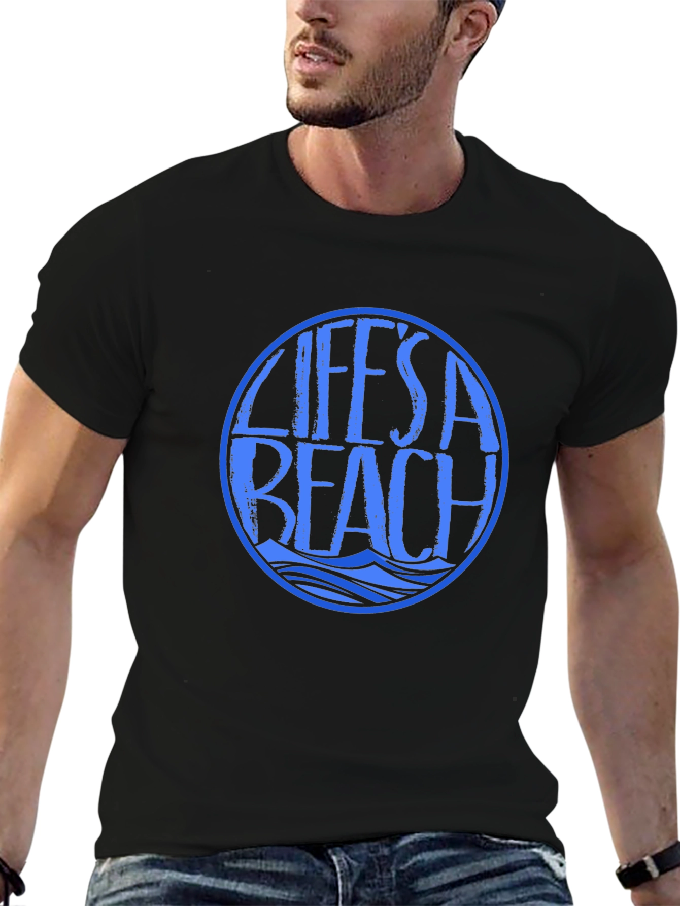 Lifes A Beach Graphic Tee - Black