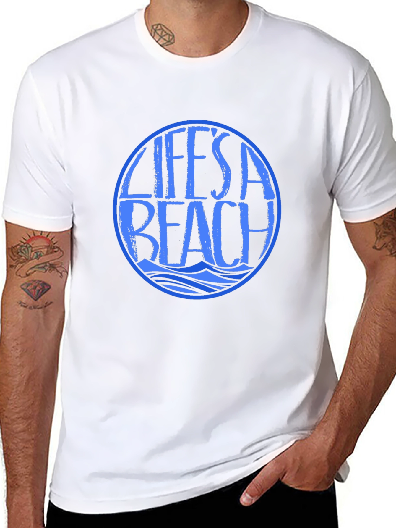 Lifes A Beach Graphic Tee - Black
