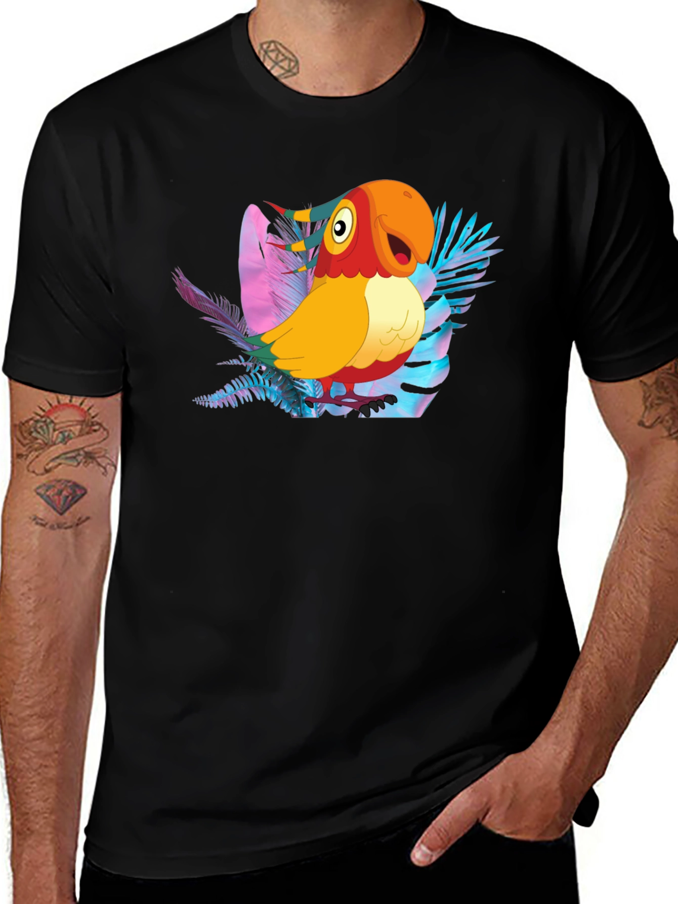 Tropical Parrot Graphic Tee
