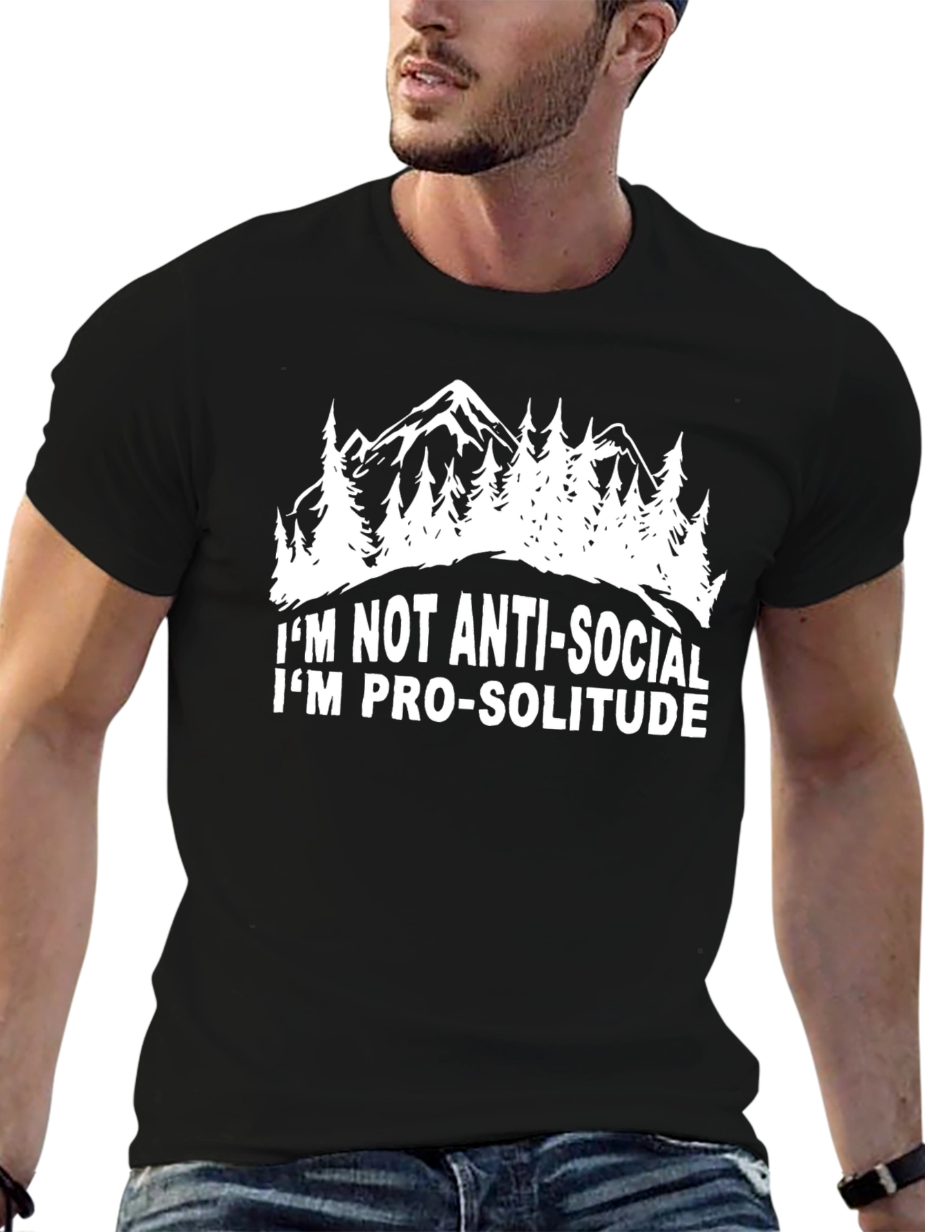 Pro-Solitude Graphic Tee - Black Cotton T-Shirt