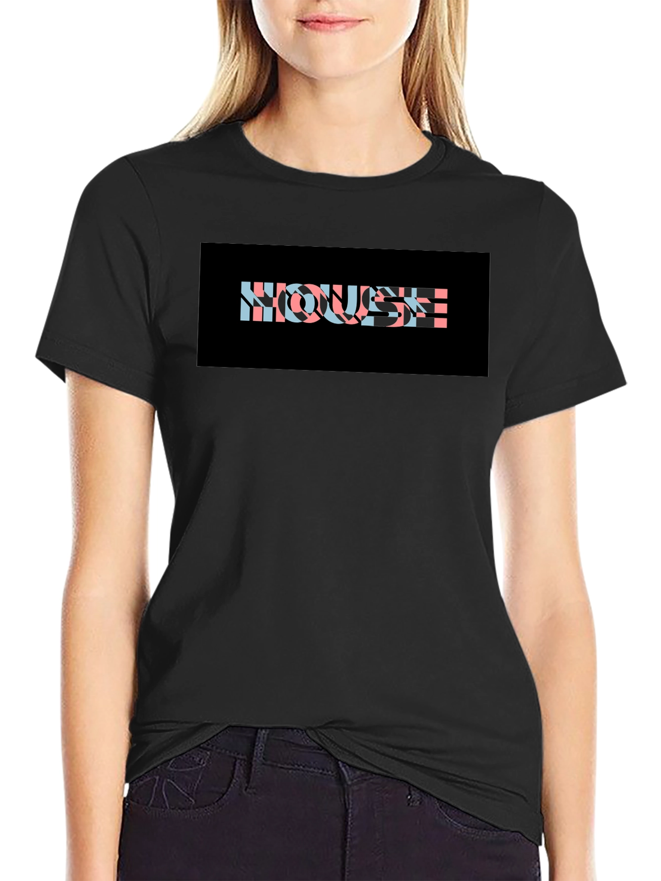 Black HOUSE Graphic Print T-Shirt