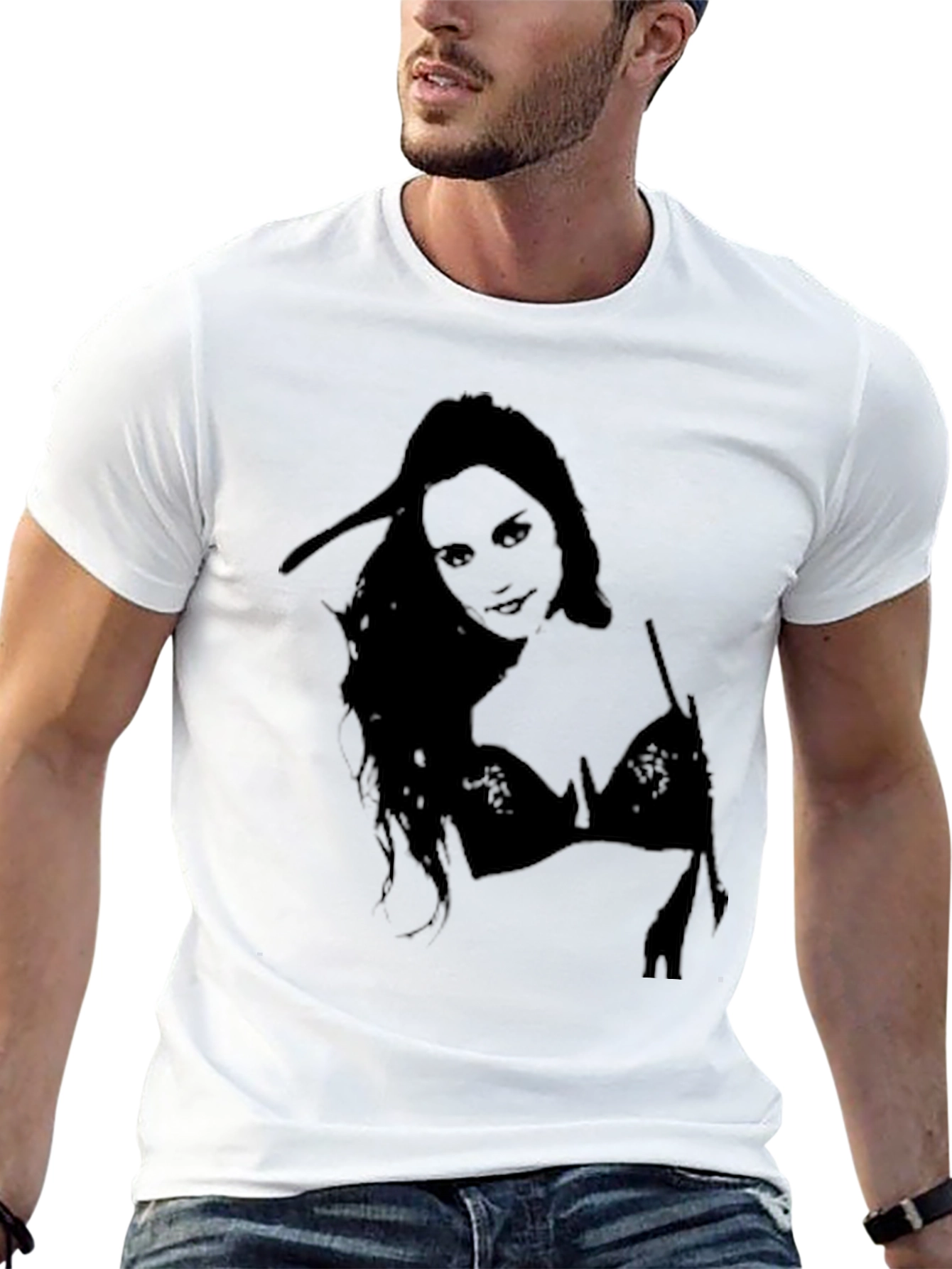 Silhouette Woman Graphic Black T-Shirt