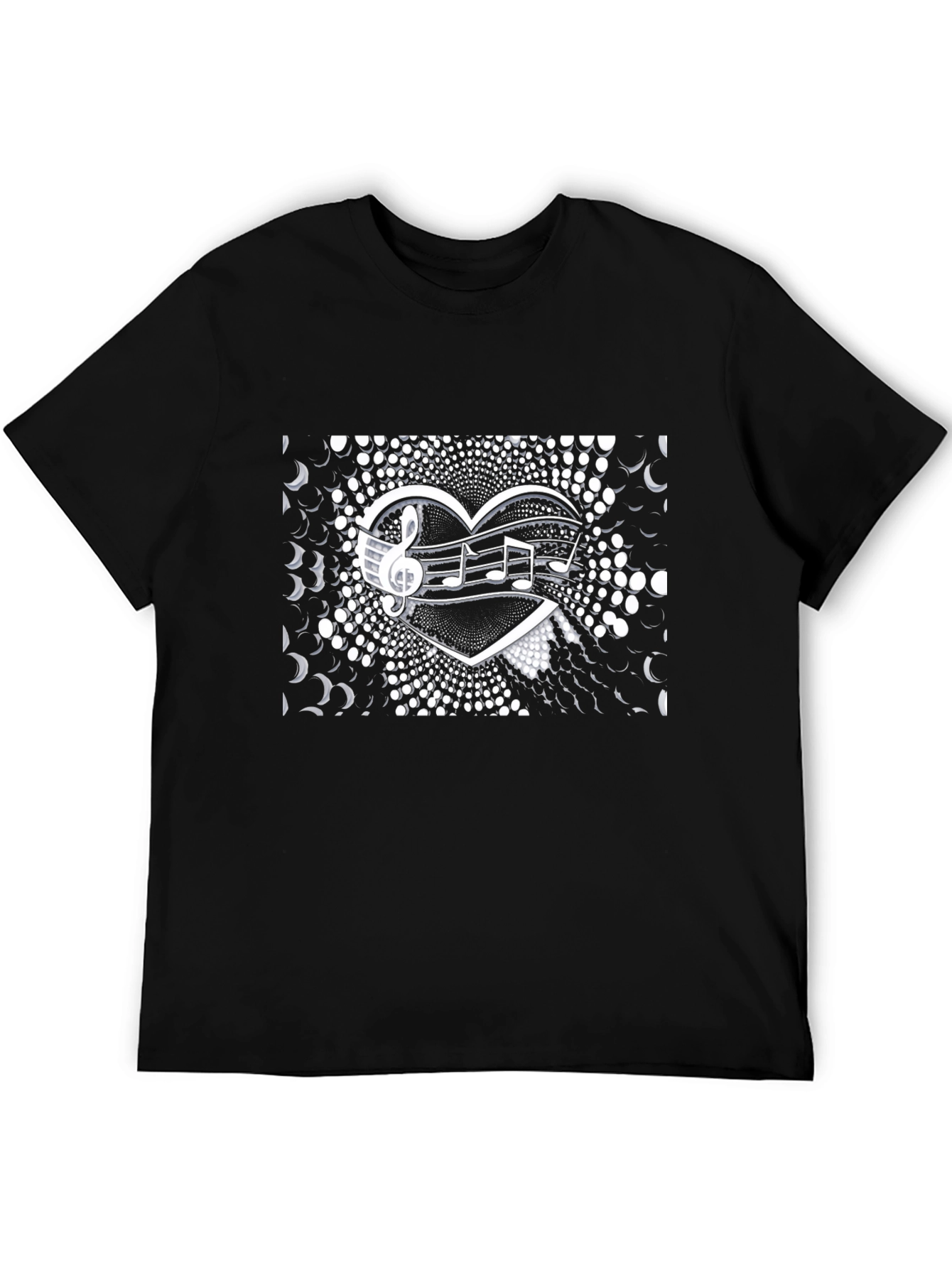 Music Heartbeat Black T-Shirt