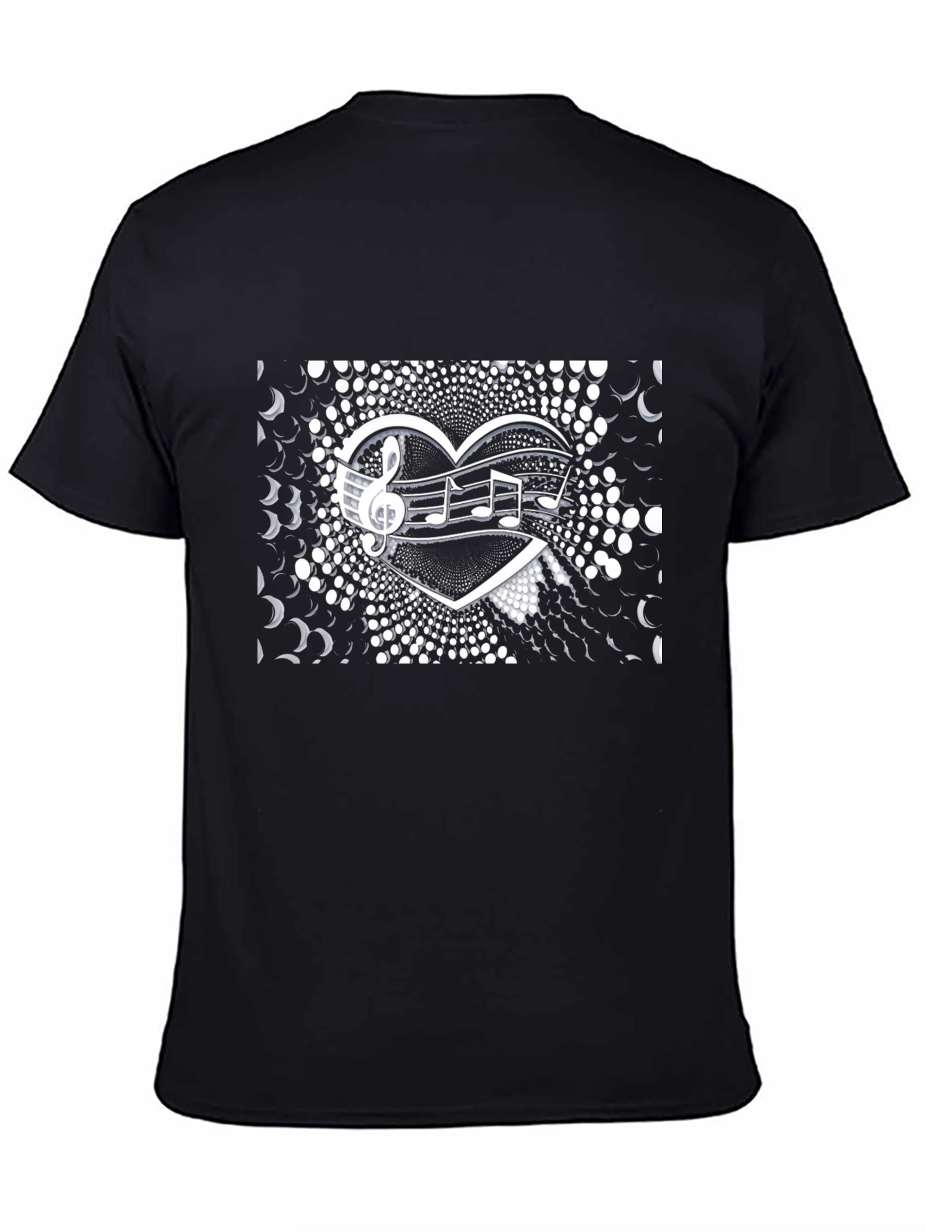 Music Heartbeat Black T-Shirt