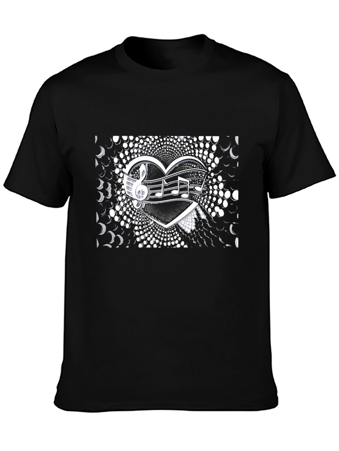 Music Heartbeat Black T-Shirt