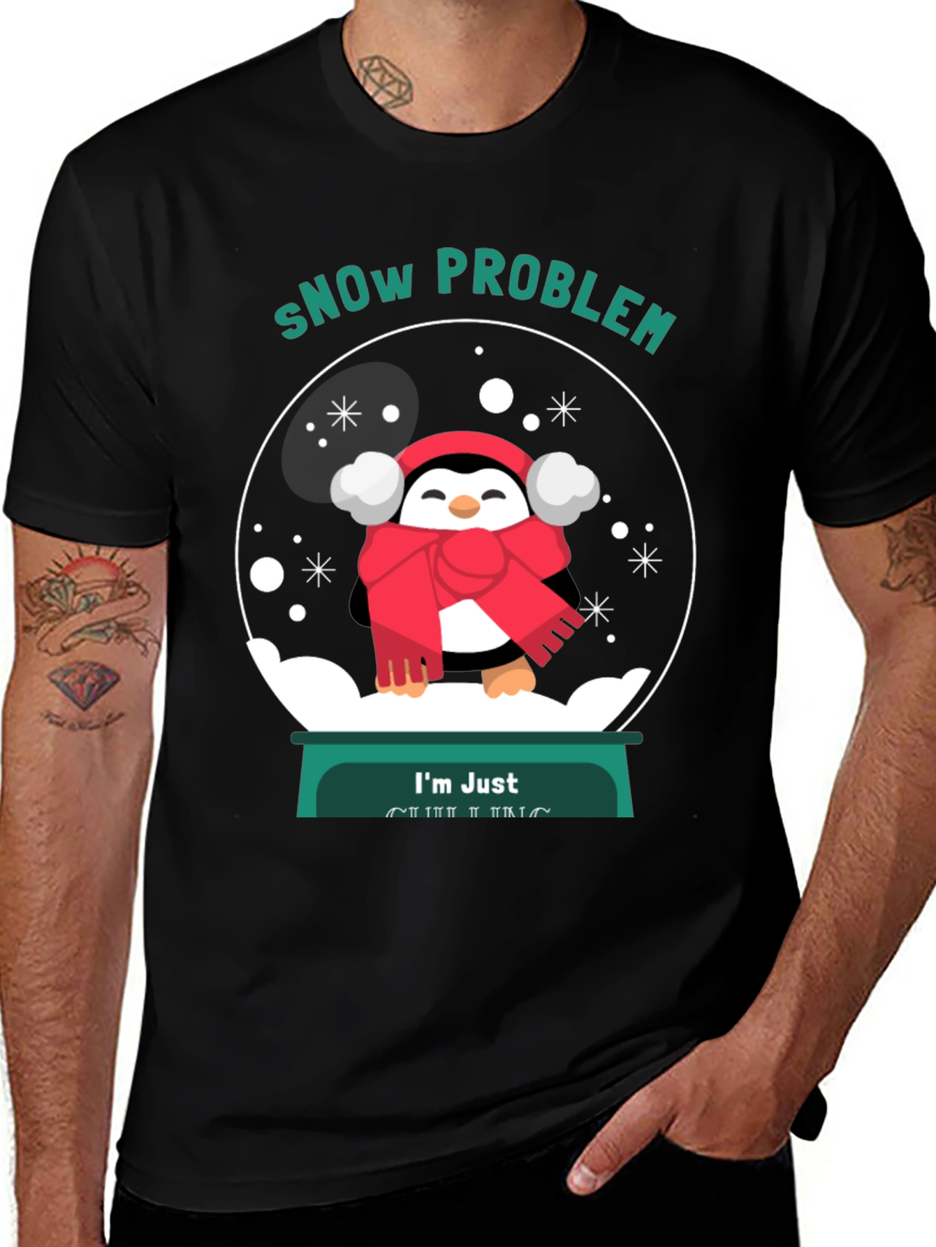 Snow Problem Penguin Graphic Tee - Unisex
