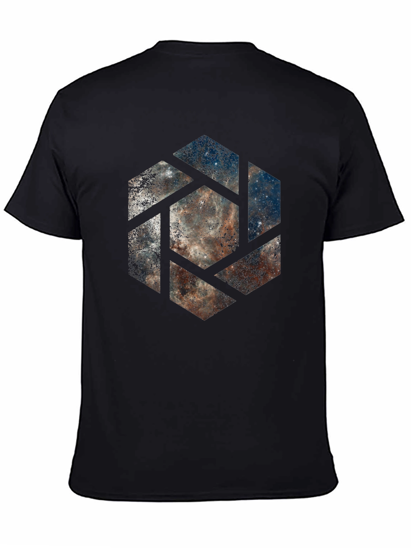 Nebula Hexagon Graphic T-Shirt - Modern Style