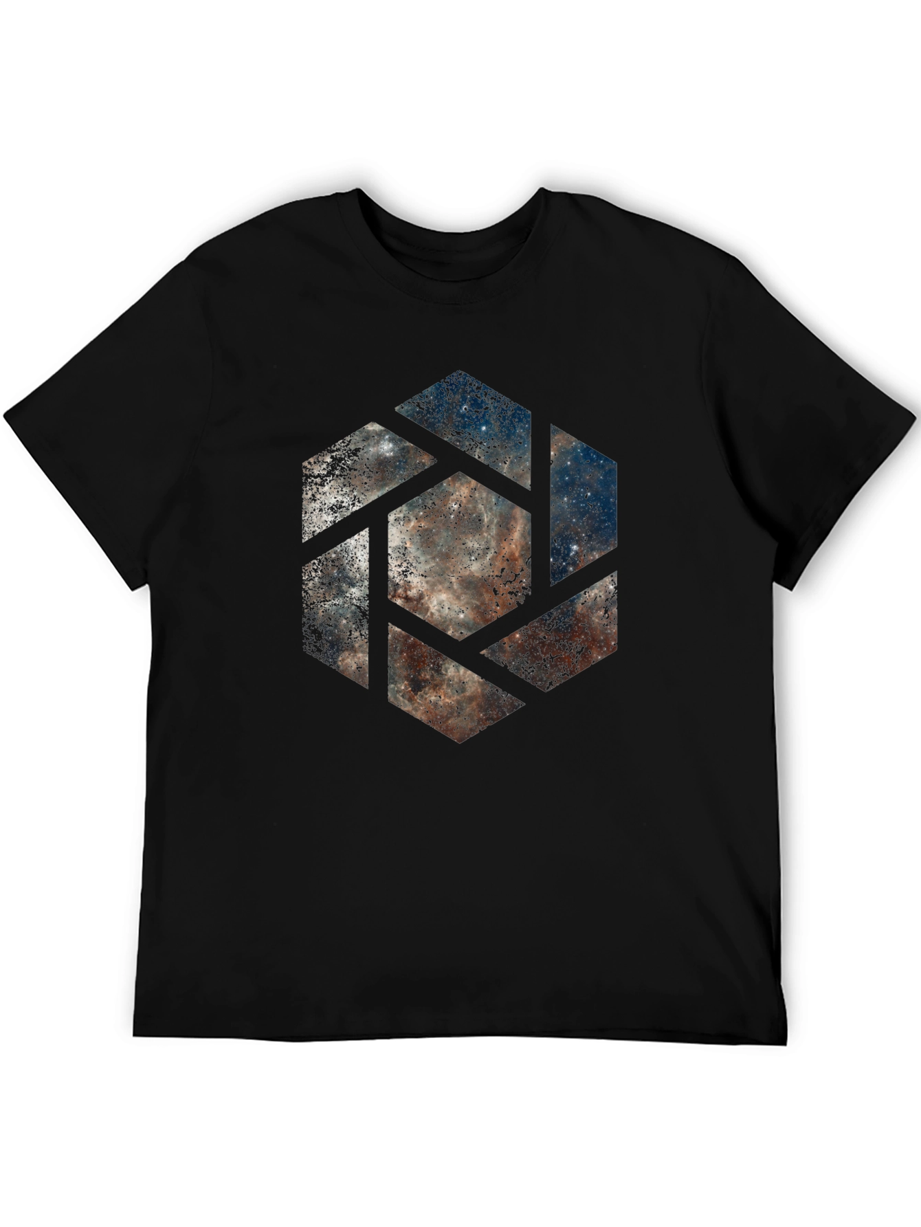 Nebula Hexagon Graphic T-Shirt - Modern Style