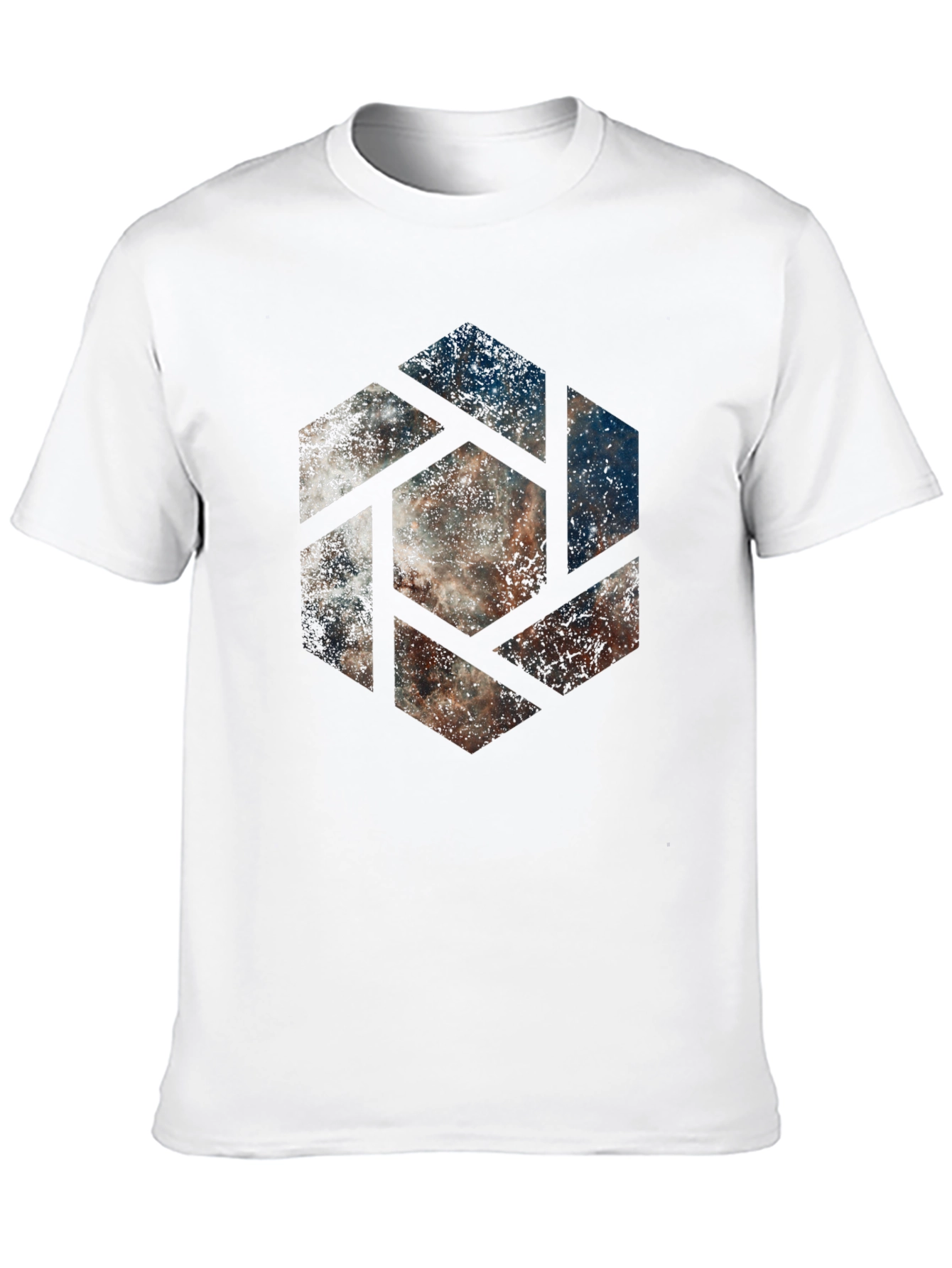 Nebula Hexagon Graphic T-Shirt - Modern Style