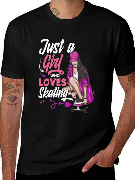 Just A Girl Who Loves Skating Graphic Tee