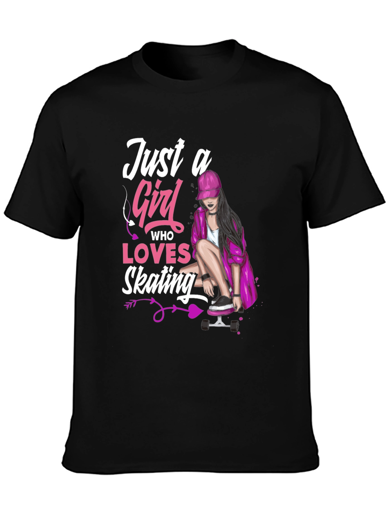 Just A Girl Who Loves Skating Graphic Tee