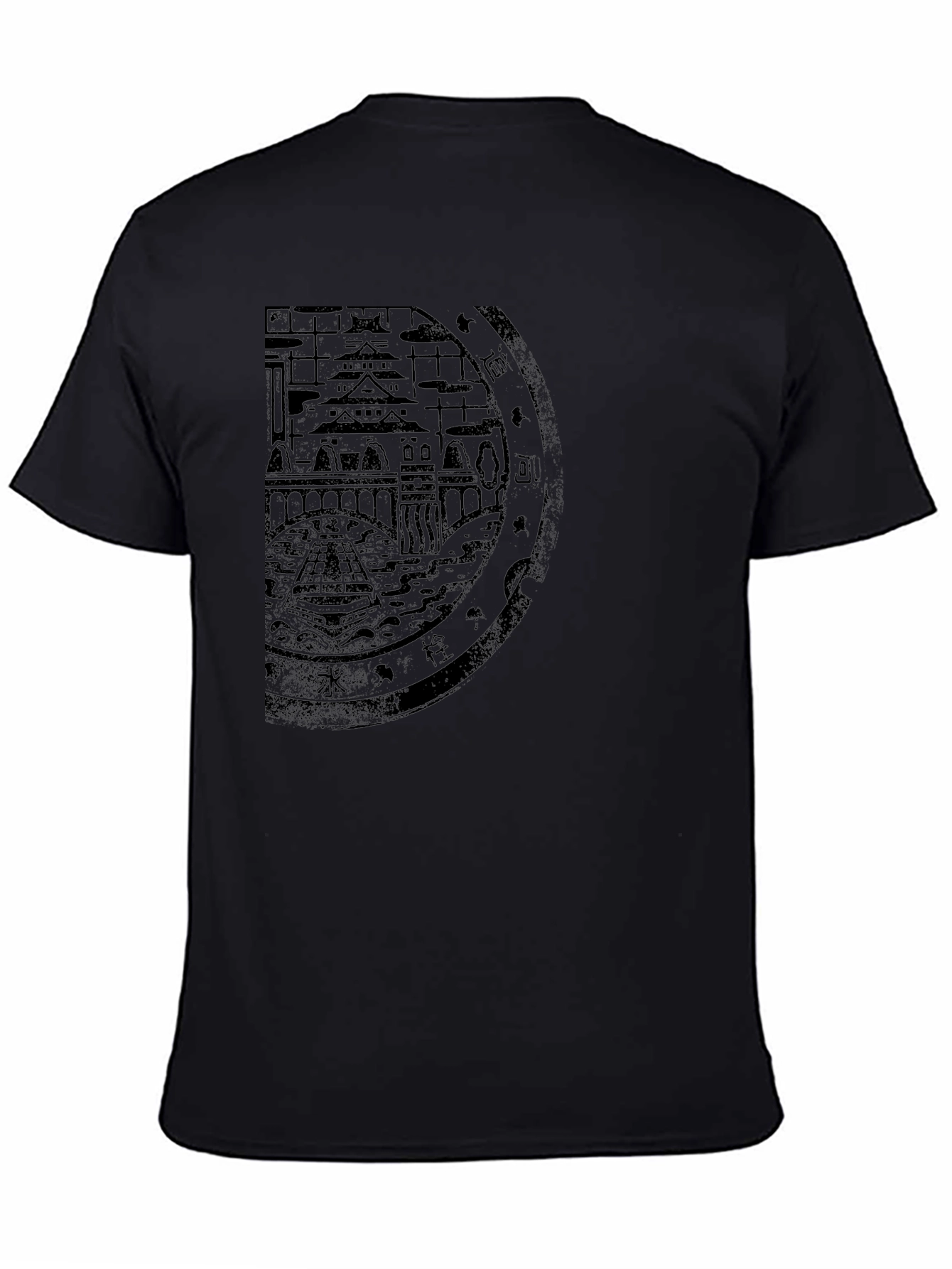 Osaka Japan Cityscape Graphic Tee - Black